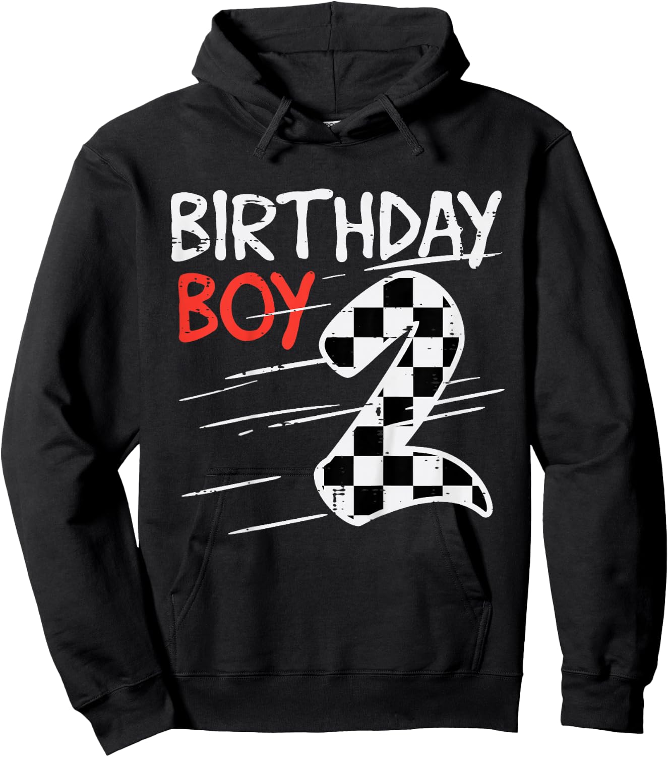 Kids 2nd Bday Racing Birthday Boy 2 Years Old Toddler Boys Kids Hoodie - Hoodie | Black