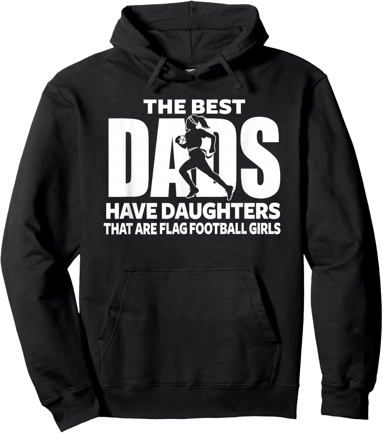 Flag Football Girl Dad Proud Father of Girl Playing Sports Hoodie - Hoodie | Black