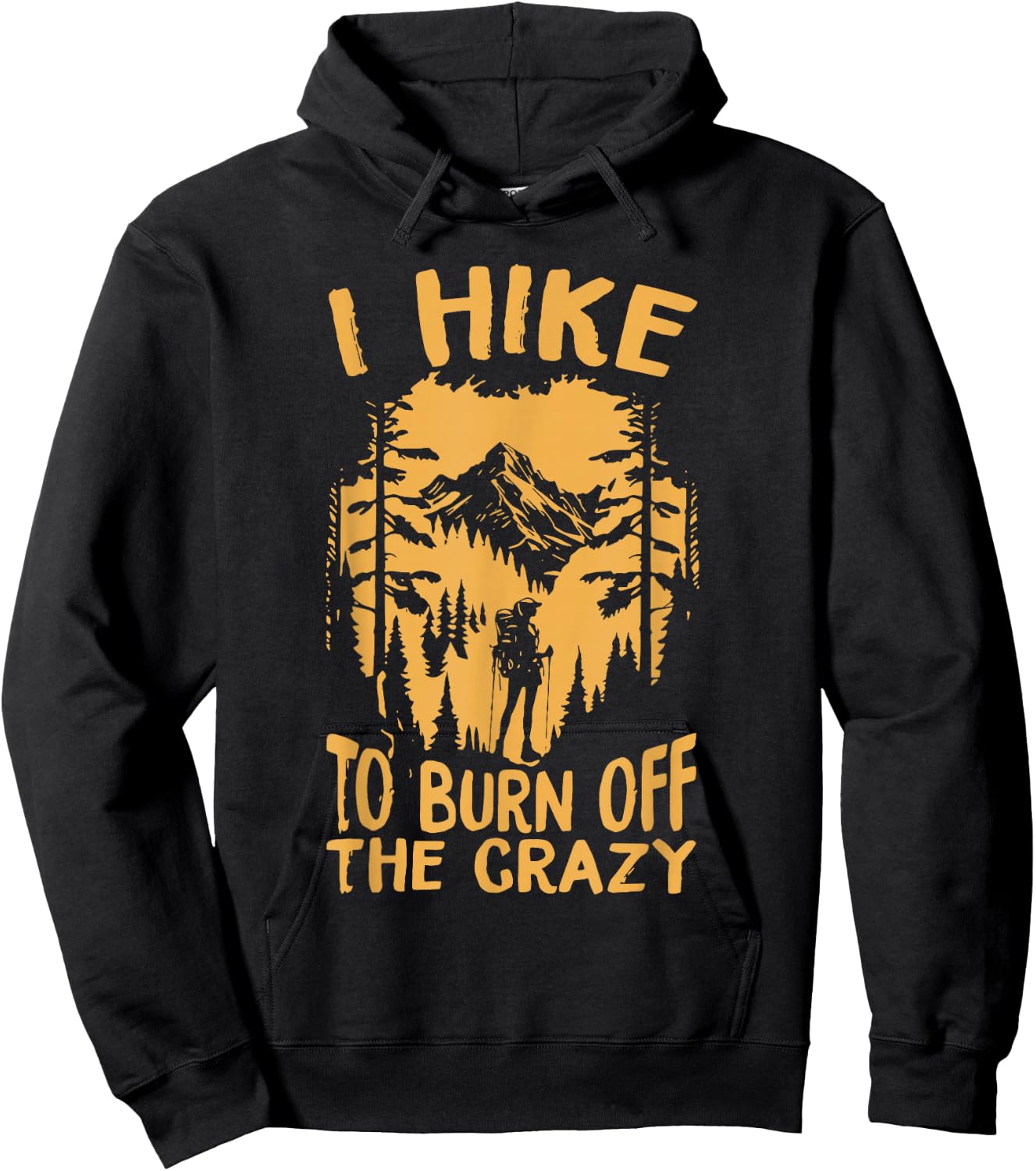 I Hike to burn off the crazy,Retro camping vintage camper , Small, Black Hoodie - Hoodie | Black
