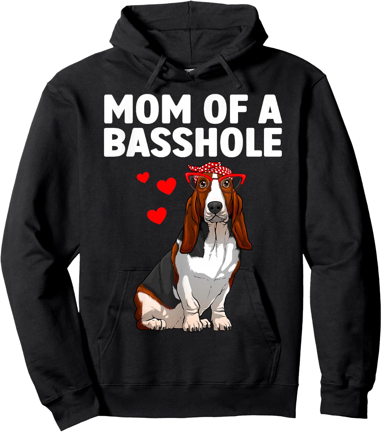 Cute Basset Hound Art For Mom Women Girls Basset Hound Lover Hoodie - Hoodie | Black