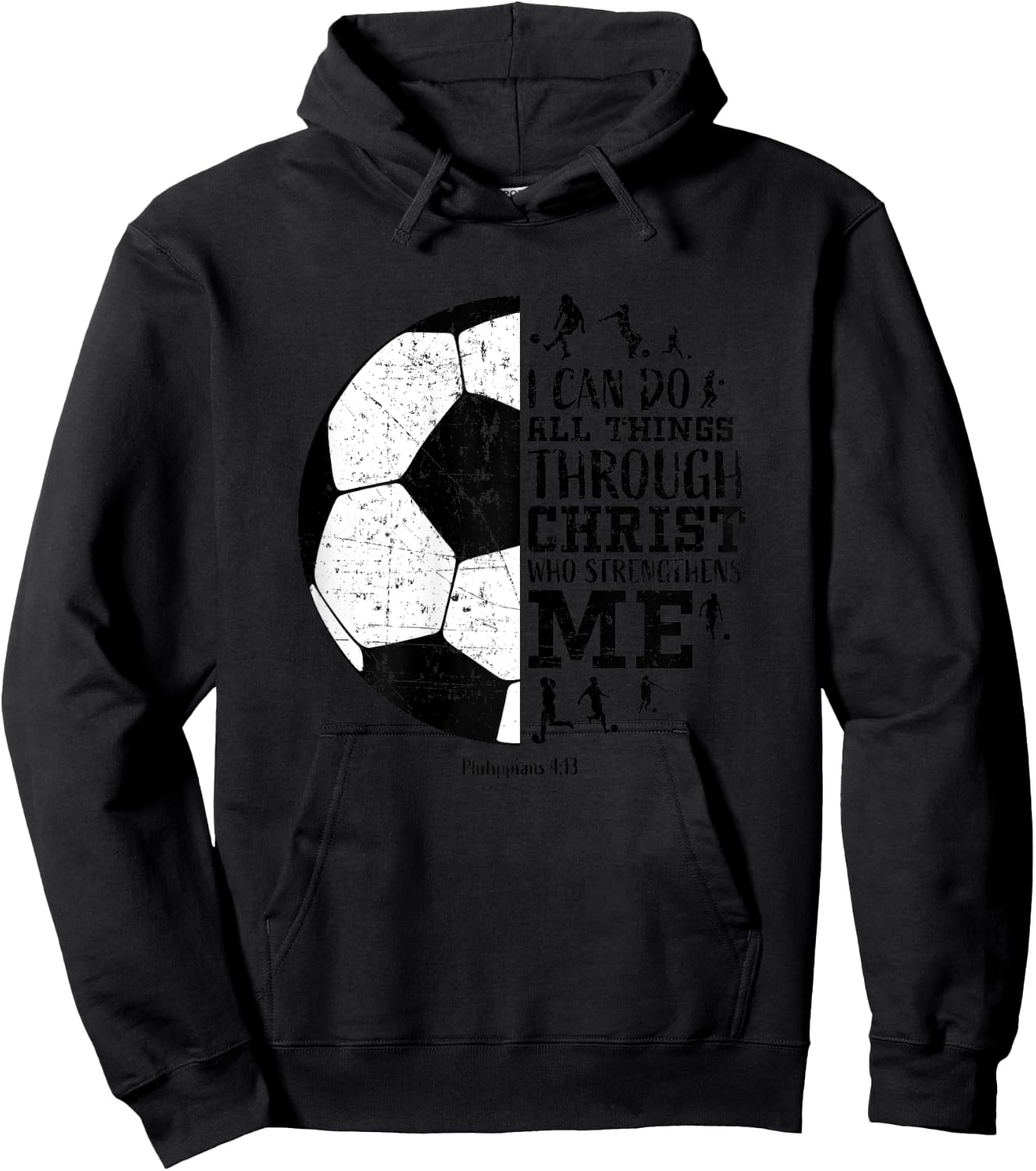 Soccer Shirts Teen Girls Women Youth Gifts Philippians 4 13 Hoodie - Hoodie | Black