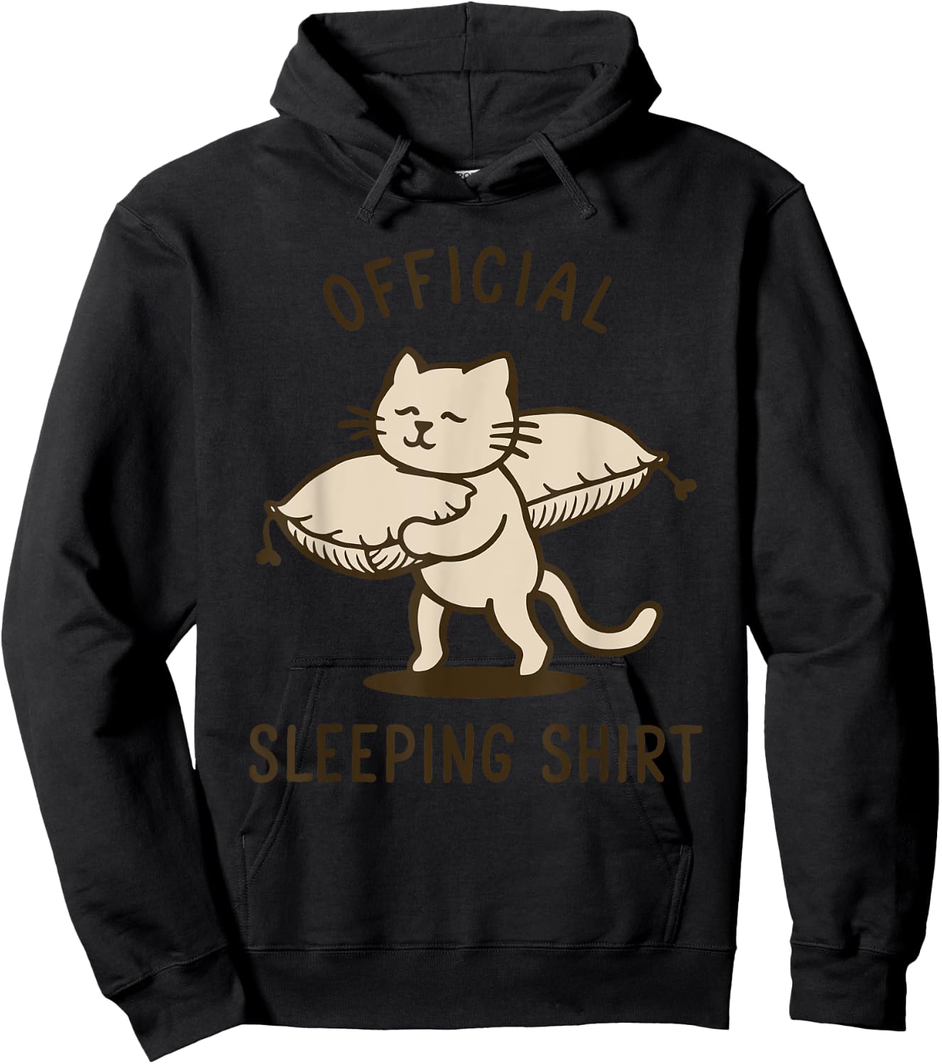 Official Sleep Shirt Cat Funny Men Women Hoodie - Hoodie | Black