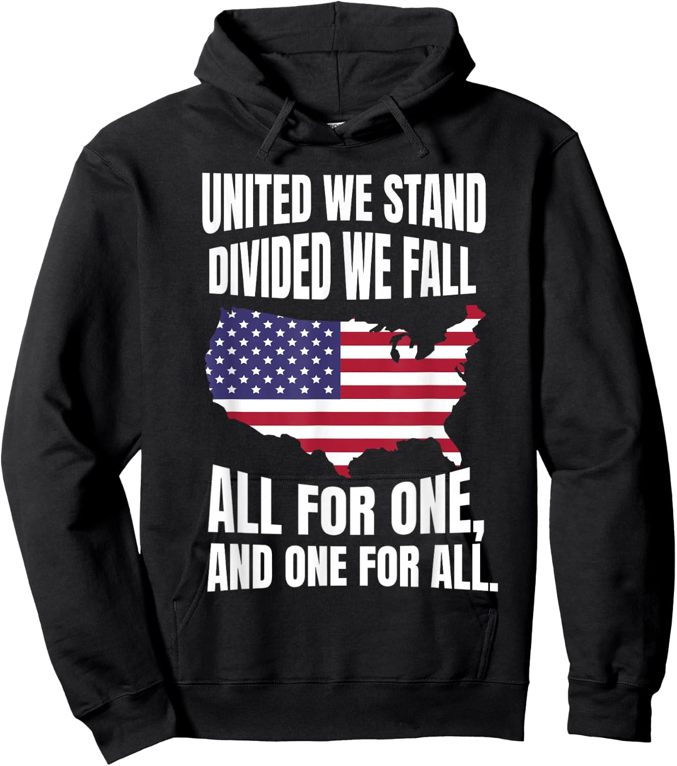 United We Stand Divided We Fall All For One, And One For All Hoodie - Hoodie | Black