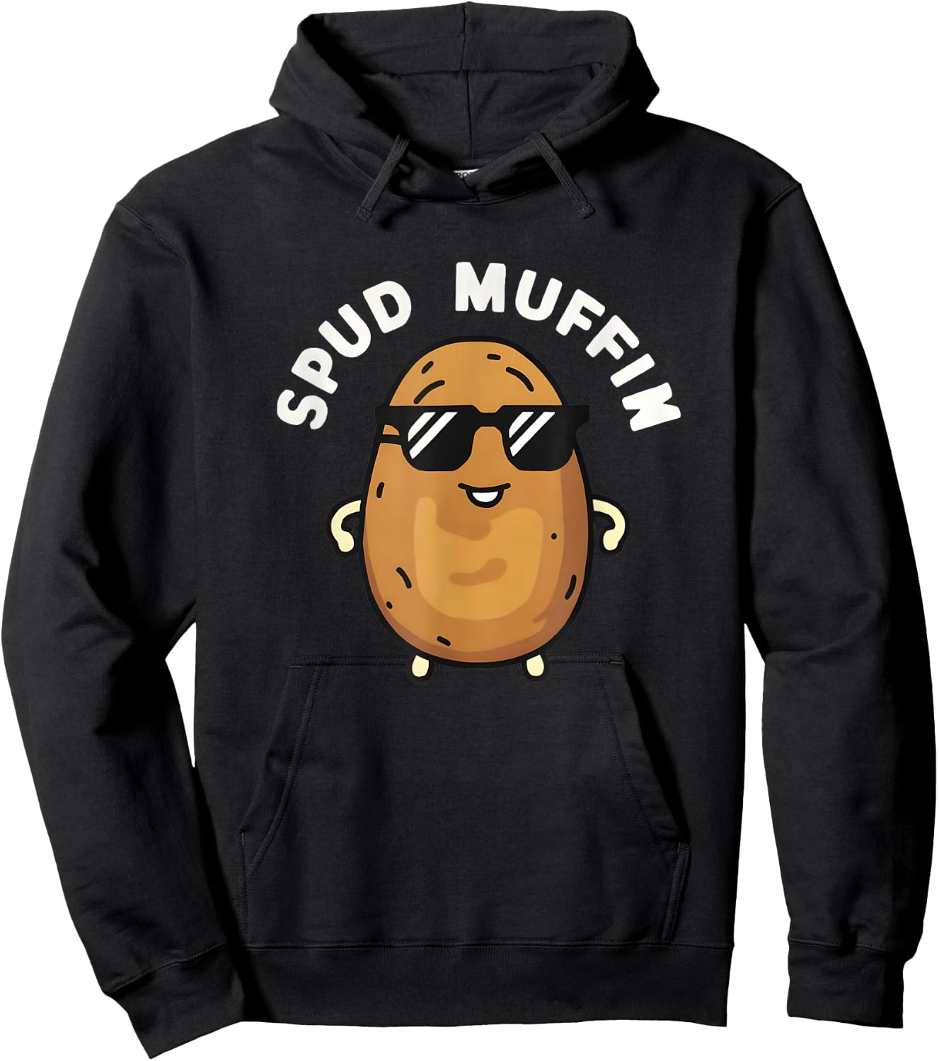 Funny Spud Muffin Potato Lover Print Hoodie - Hoodie | Black