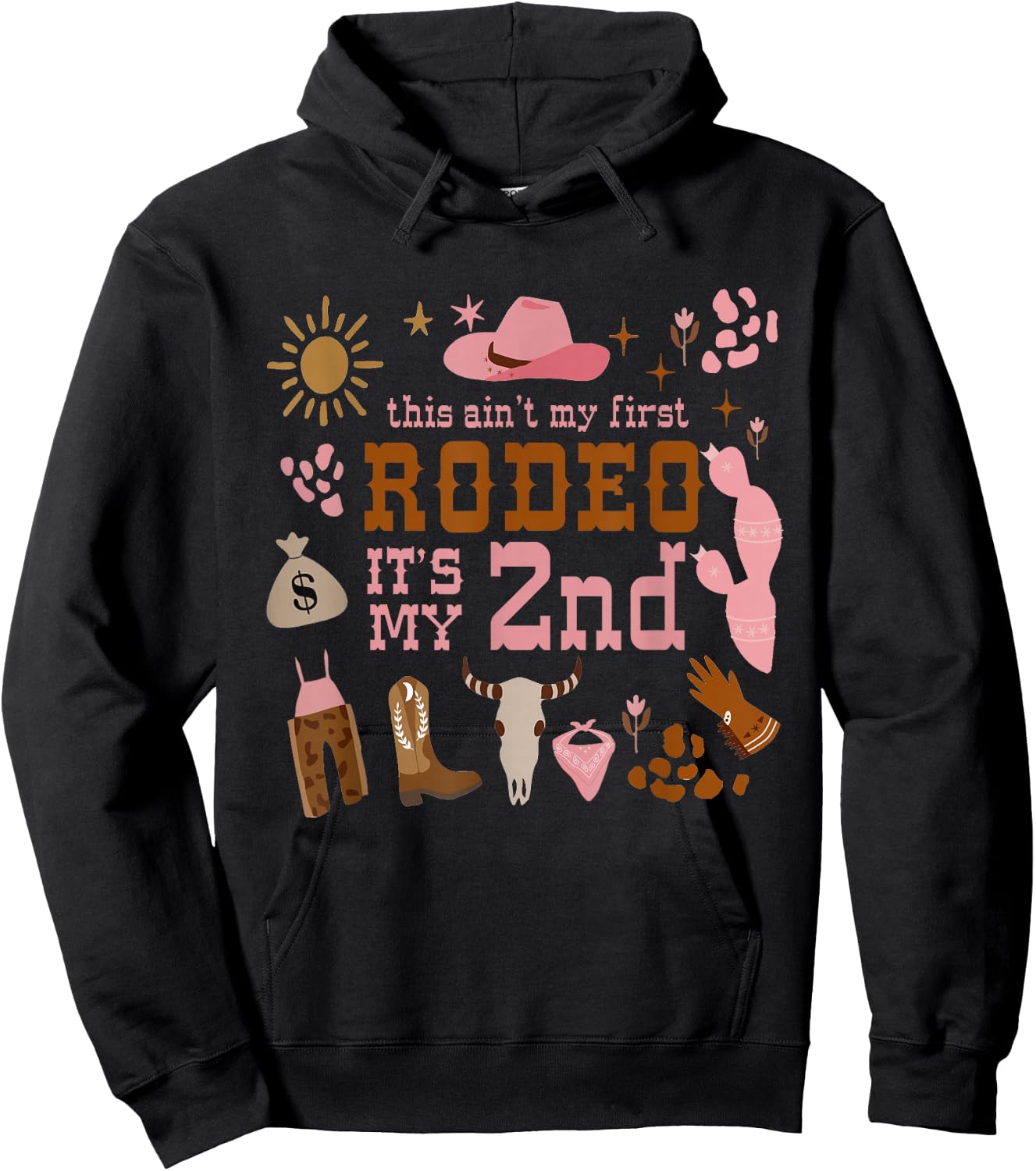 This Ain't My First Rodeo Its My 2nd Girl Birthday Outfit Hoodie - Hoodie | Black