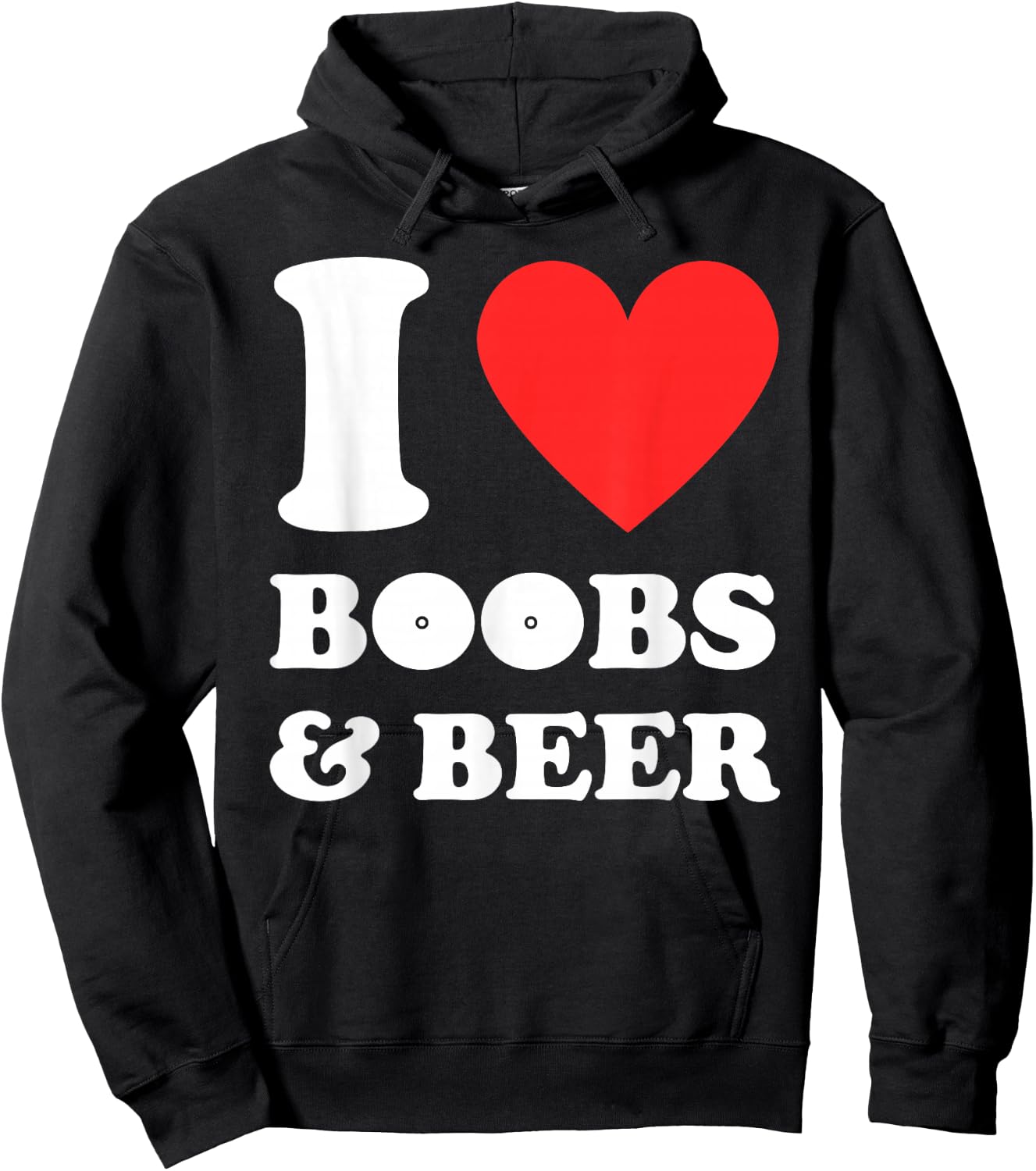 I Love Heart Boobs and Beer Trucking Trucker Driver Funny Hoodie - Hoodie | Black