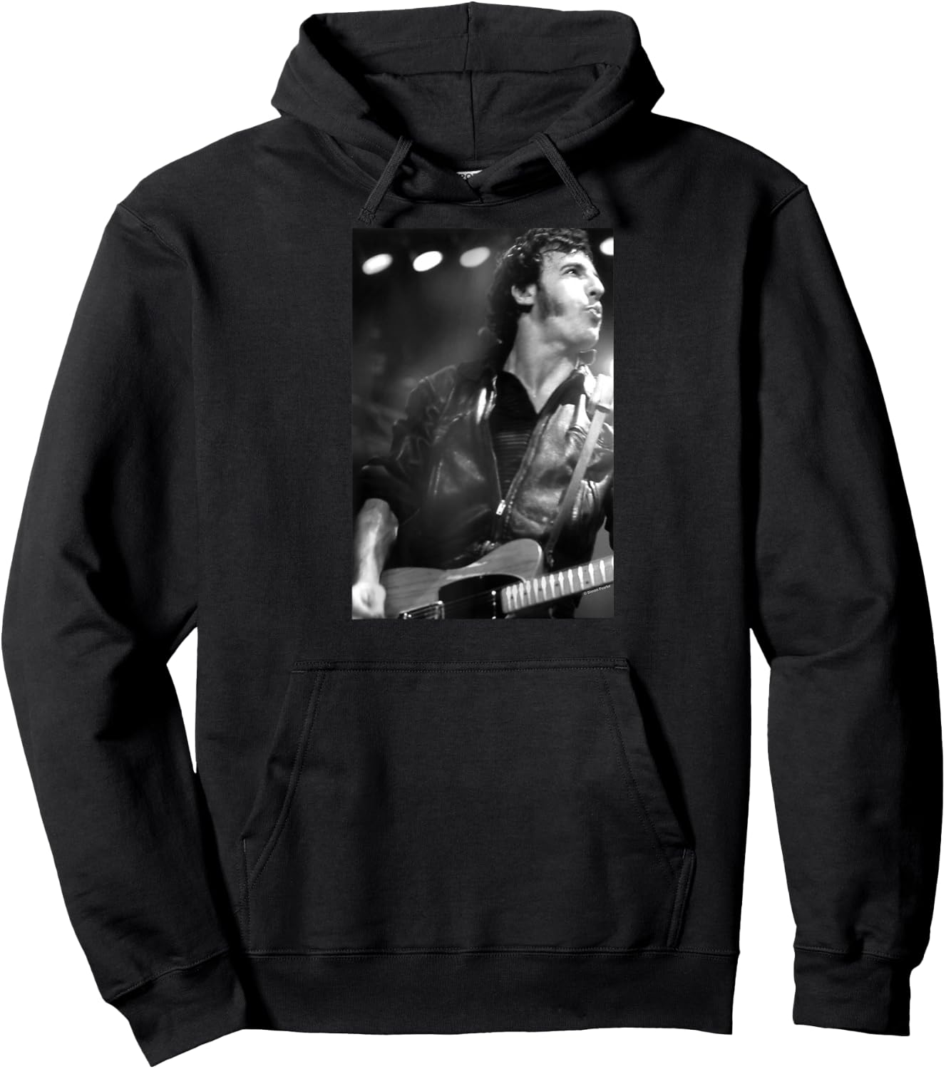 Bruce Springsteen Live On Stage By Simon Fowler Raglan Baseball Hoodie - Hoodie | Black