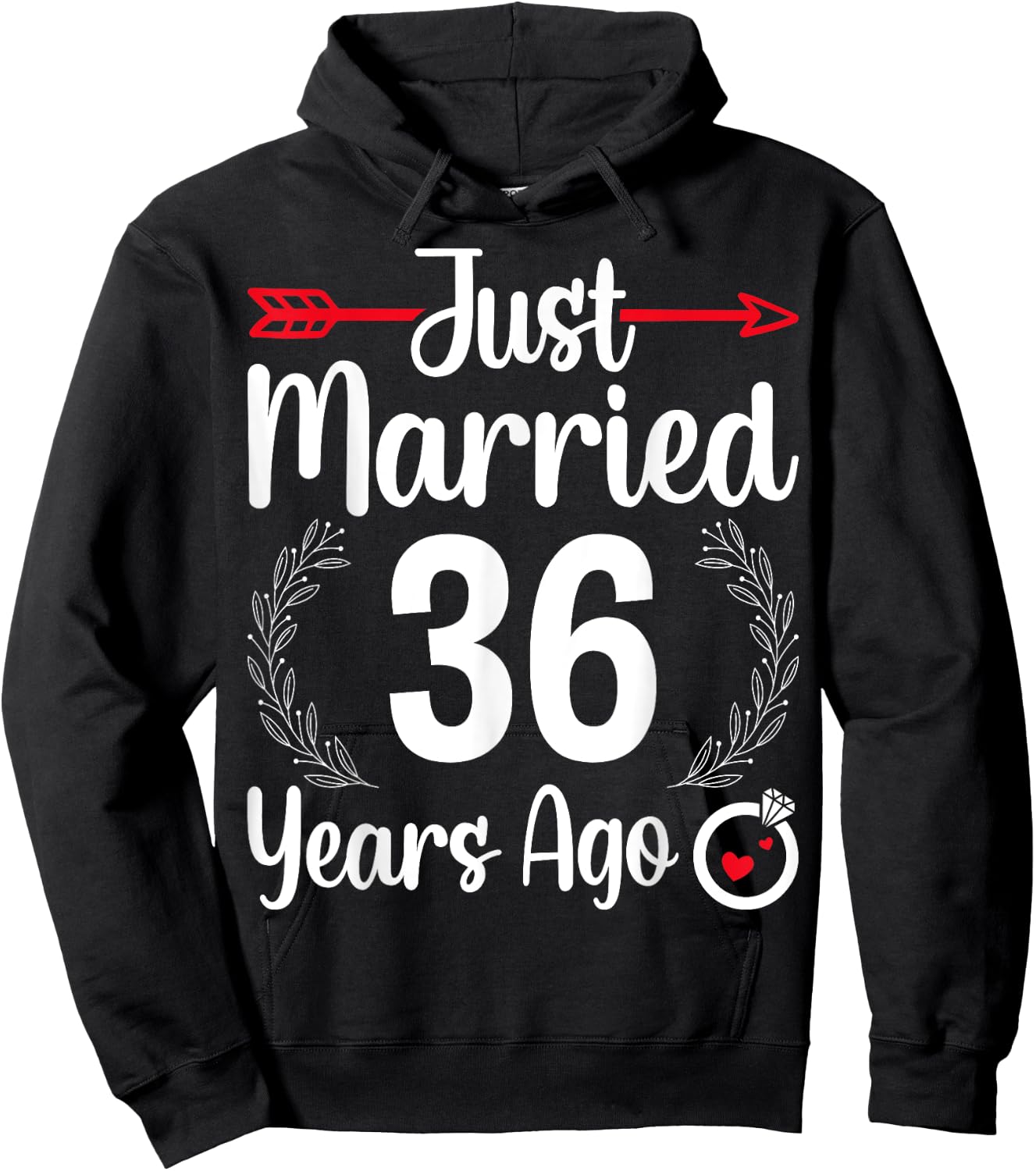 Just Married 36 Years Ago - Husband Wife 36th Anniversary Hoodie - Hoodie | Black