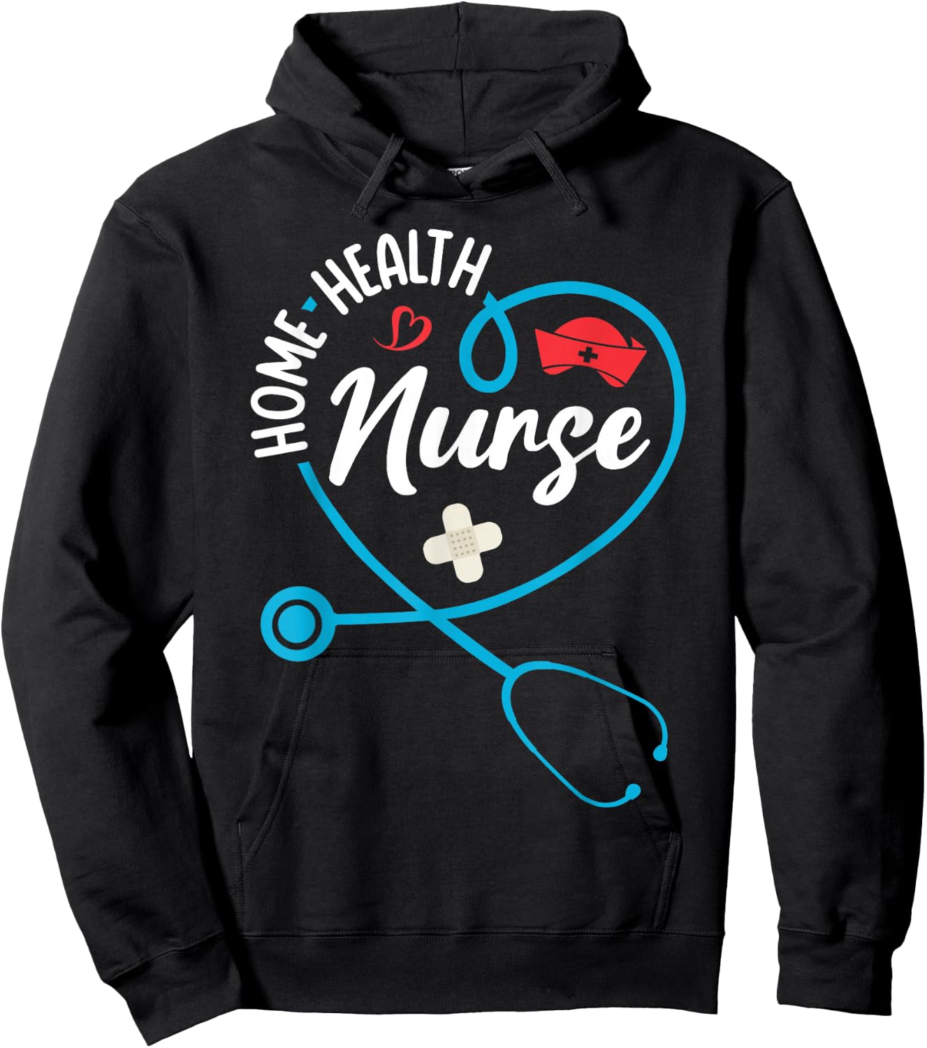 Home Health Nurse Appreciation Stethoscope Hoodie - Hoodie | Black