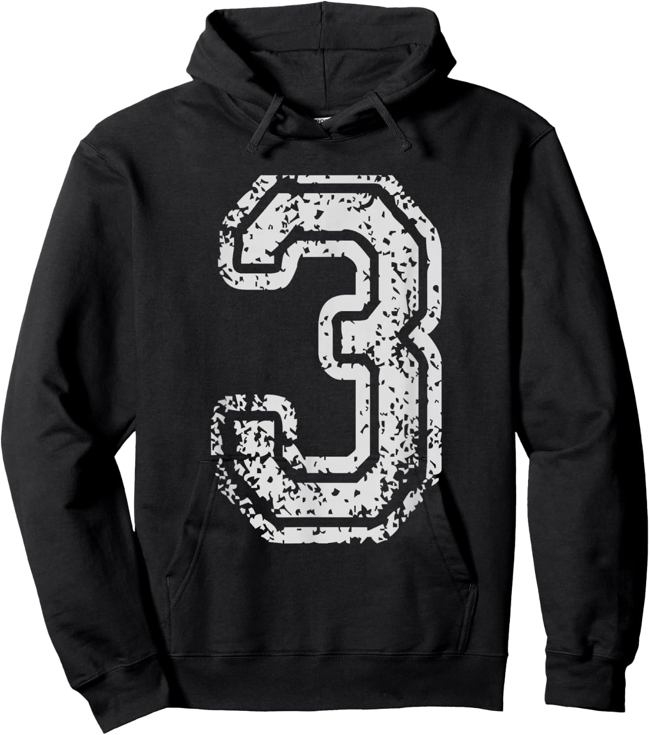 Team Jersey Uniforms Number 3 Three School Sports Birthdays Hoodie - Hoodie | Black