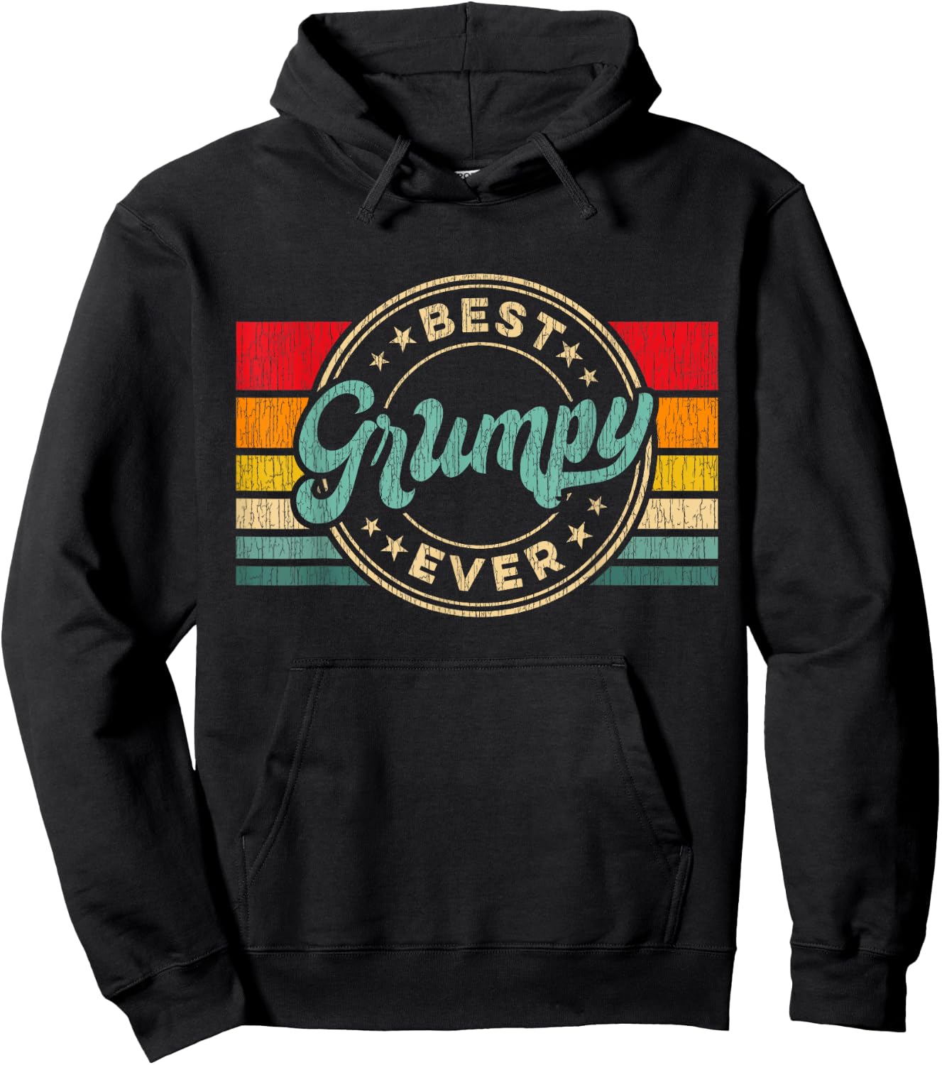 Best Grumpy Ever Vintage Retro Father's Day Gift Hoodie - Hoodie | Black