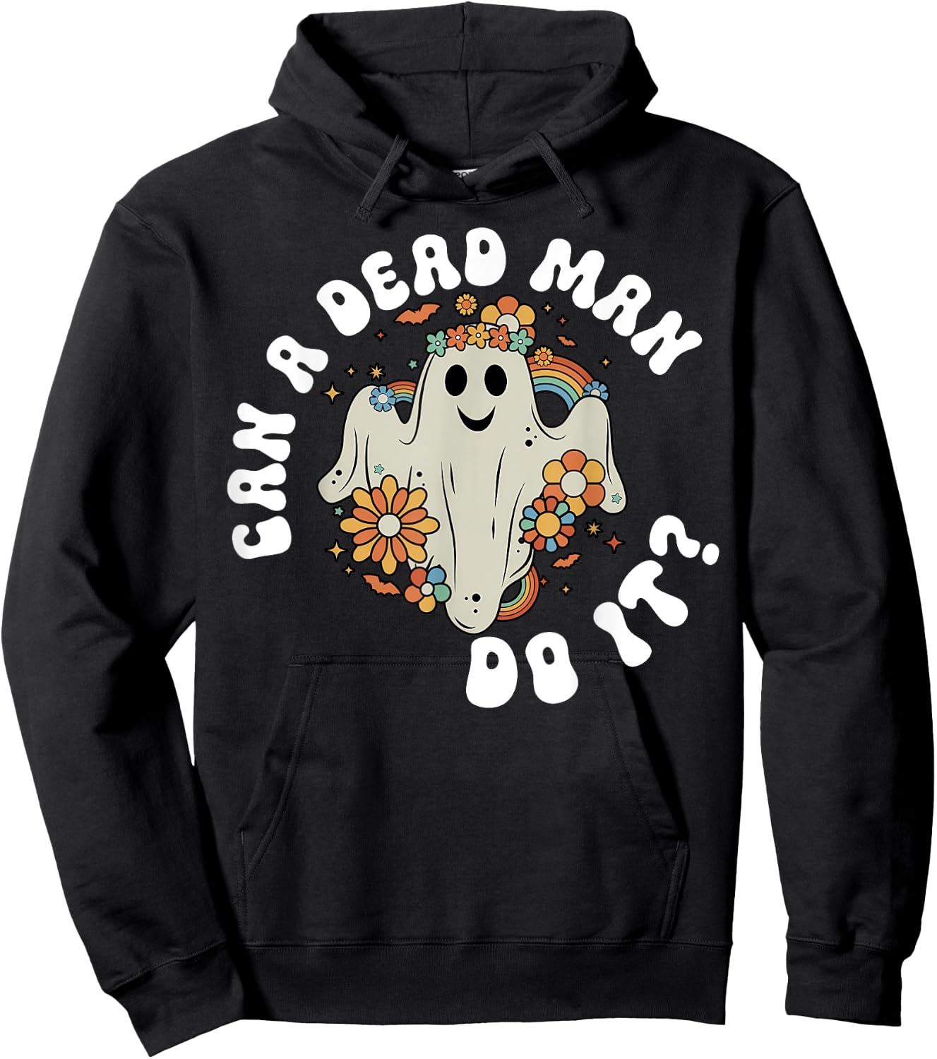 ABA Halloween Can A Dead Man Do It Ghost Rainbow Hoodie - Hoodie | Black