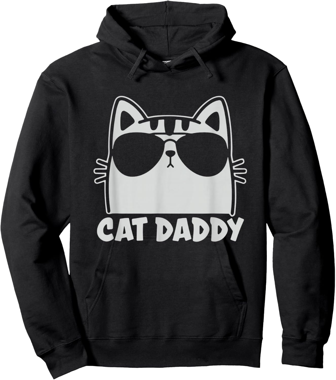 Cool Cat Daddy Sunglasses Funny Cat Lover Gift Father's Day Hoodie - Hoodie | Black