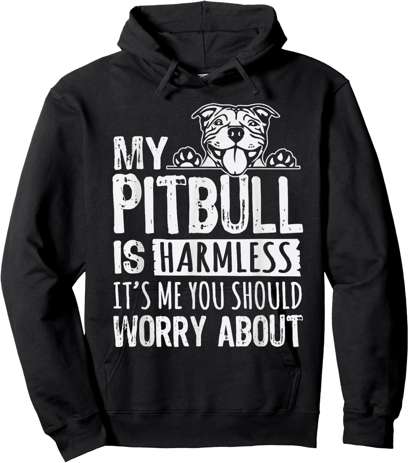 My Pitbull Is Harmless its Me You Should Worry About Pittie Hoodie - Hoodie | Black