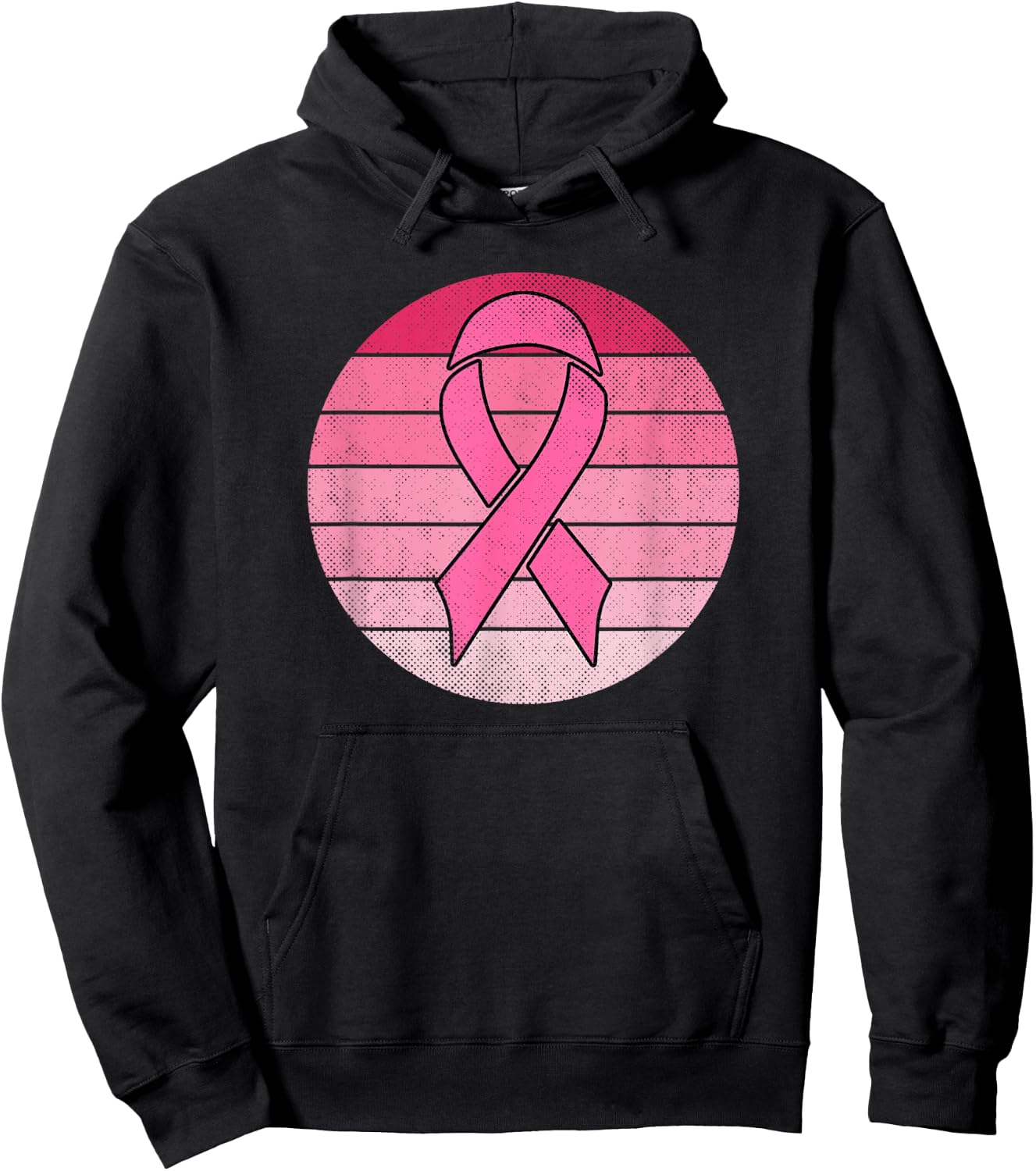 Vintage Pink Ribbon Breast Cancer Awareness Costume Retro Hoodie - Hoodie | Black