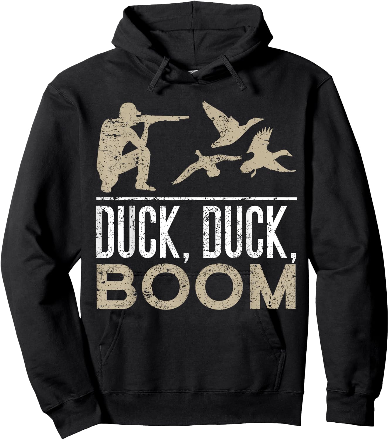 Duck Duck Boom Funny Duck Hunting Hoodie - Hoodie | Black
