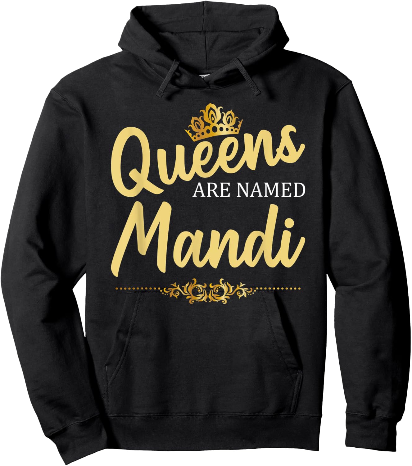 Queens Are Named MANDI Personalized Funny Birthday Gift Hoodie - Hoodie | Black