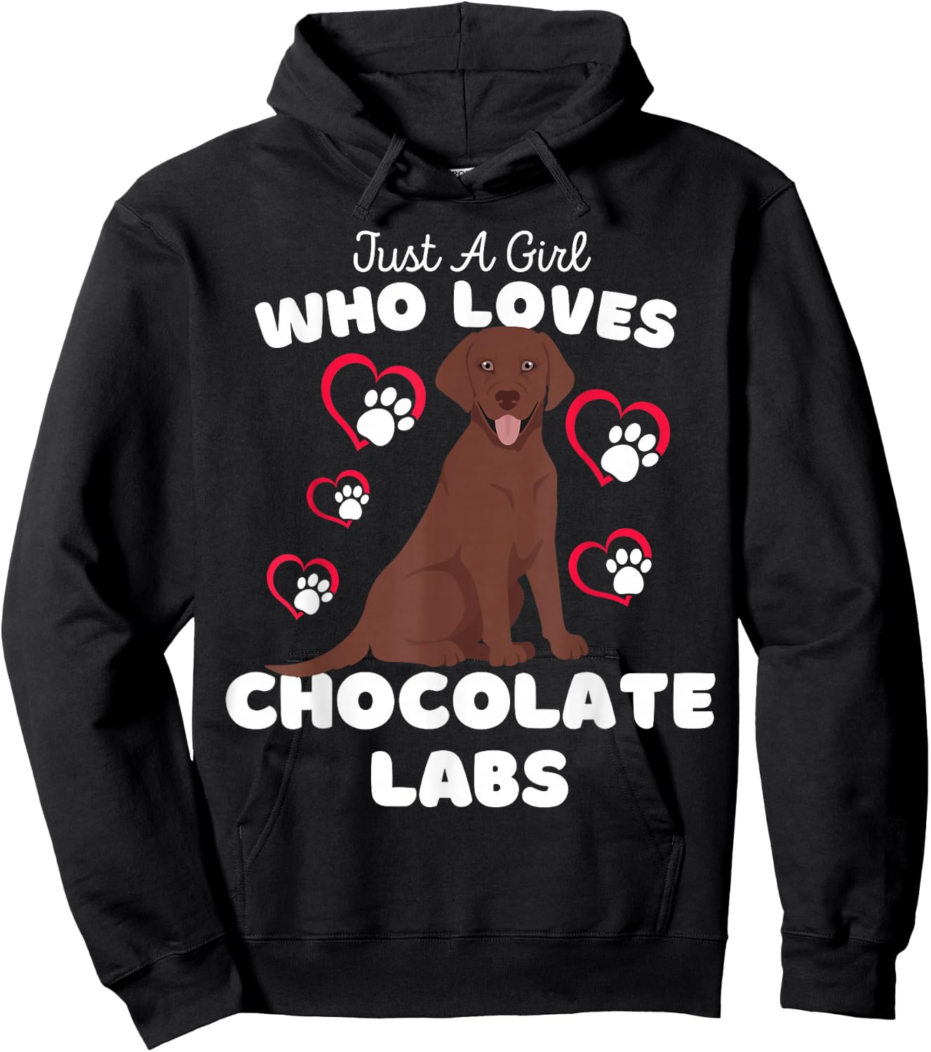 Just A Girl Who Loves Chocolate Labs - Cute Lab Kids Hoodie - Hoodie | Black