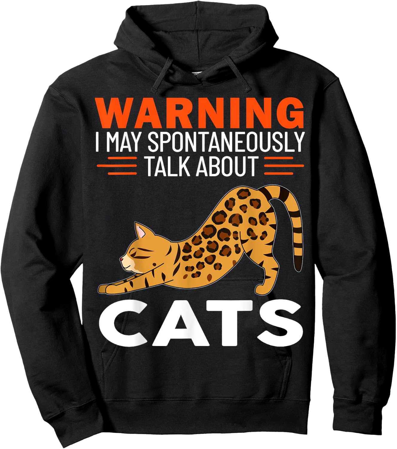 Warning I May Spontaneously Talk About Cats Hoodie - Hoodie | Black