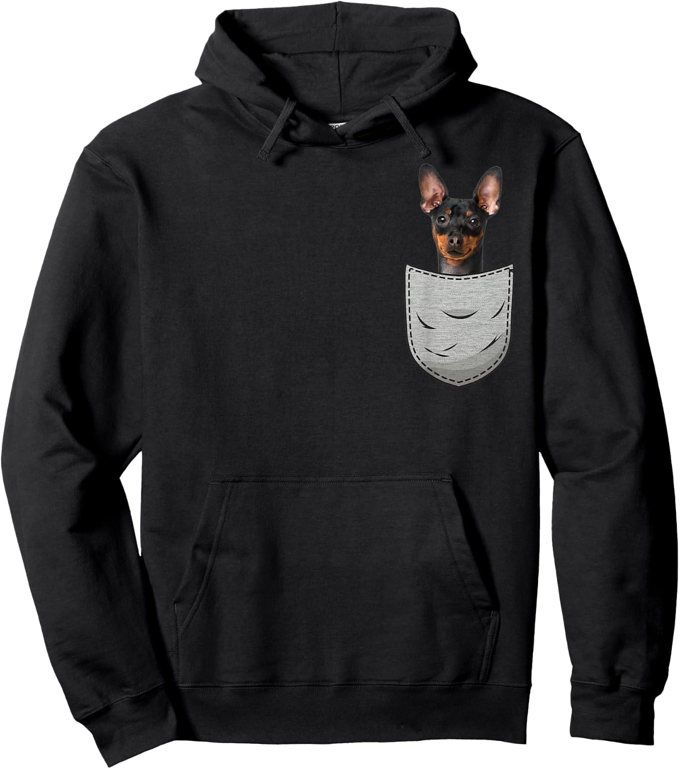 Miniature Pinscher Chest Pocket Minpin Hoodie - Hoodie | Black