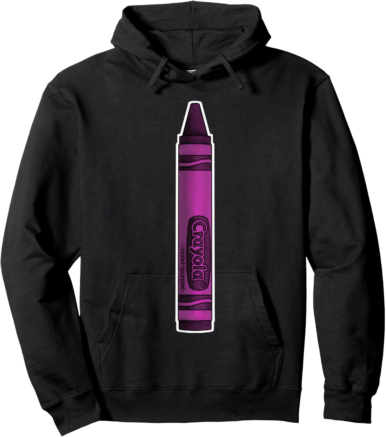 Elywick. Purple Crayon - -Adults, Purple, Small, Short Sleeve, Classic Fit Hoodie - Hoodie | Black