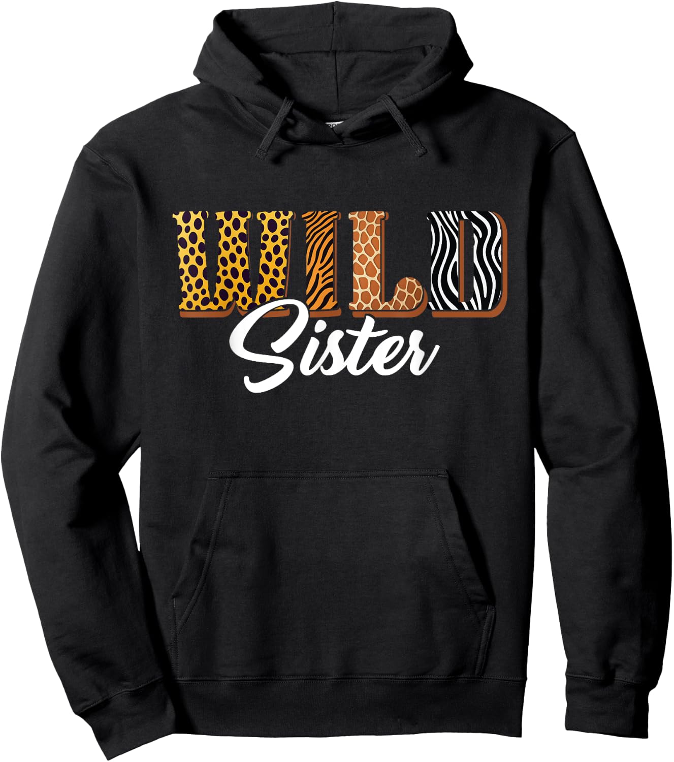 Wild Sister Zoo Safari Jungle Animal Bday Matching Family Hoodie - Hoodie | Black