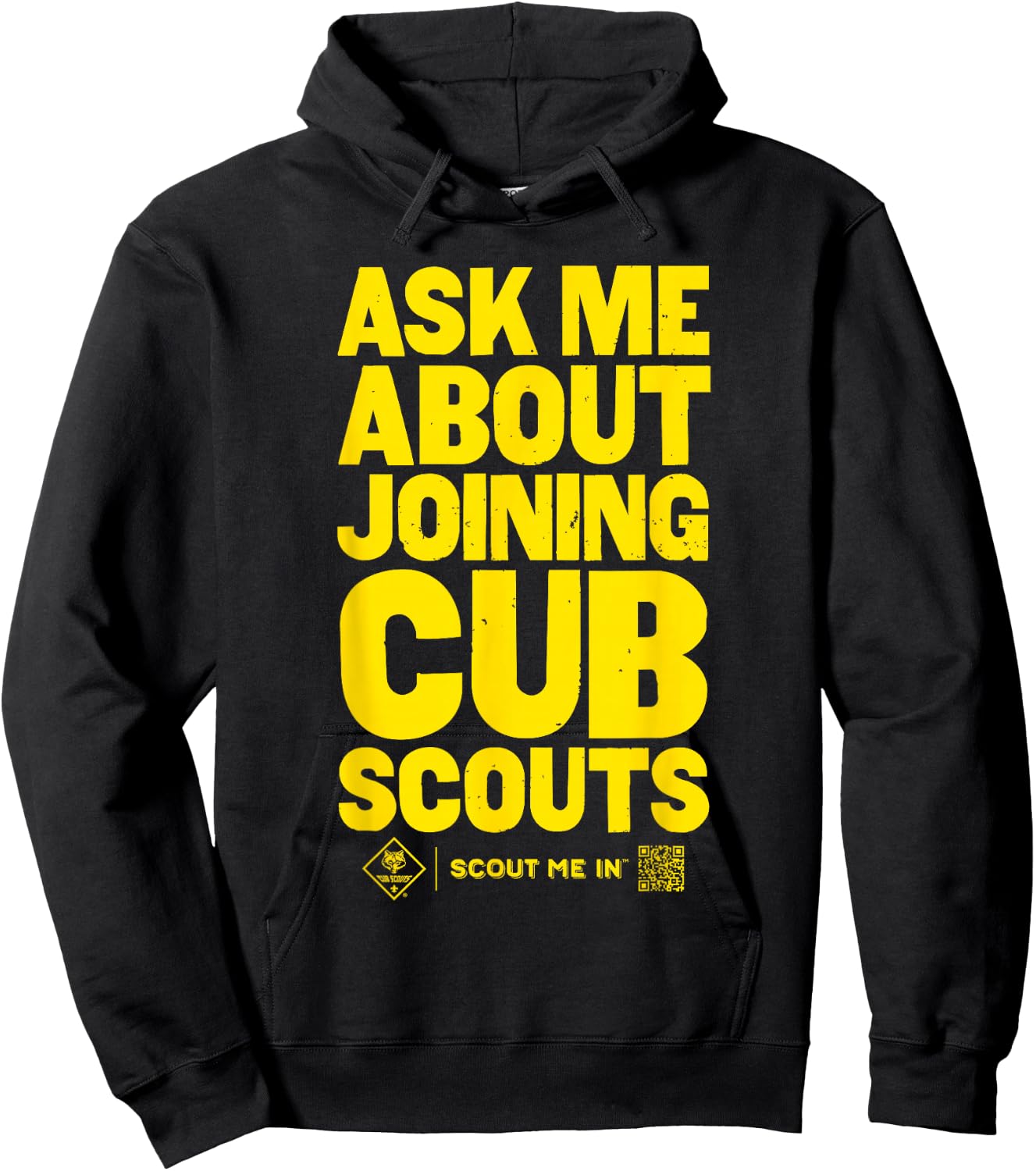 Ask Me About Joining Cub Scouts (Yellow) Hoodie - Hoodie | Black