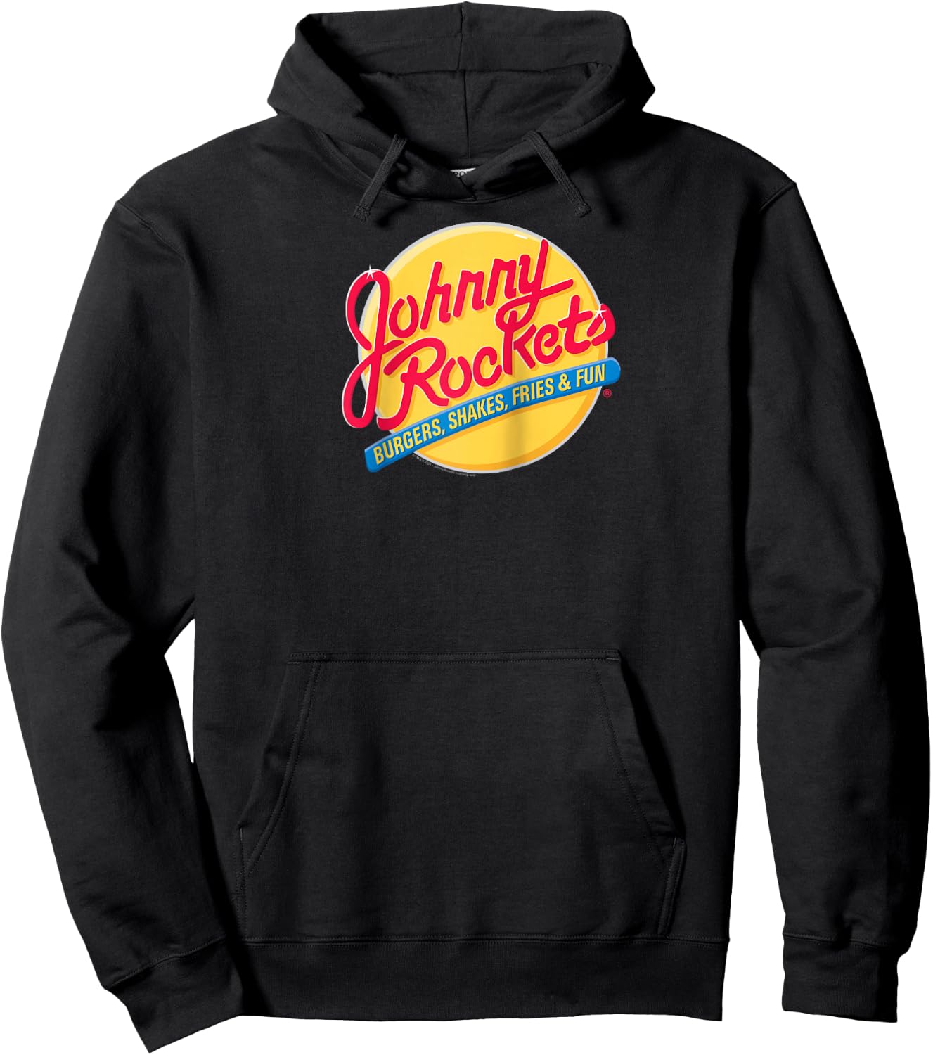 Johnny Rockets Vintage Logo Fast Food Raglan Baseball Hoodie - Hoodie | Black