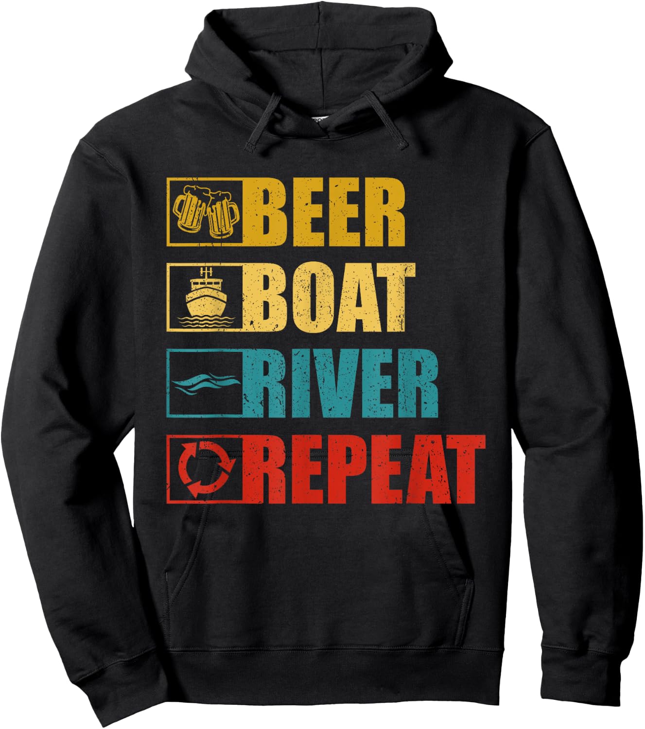 Boating Quote Drinking Beer Lover Adults Funny Novelty Hoodie - Hoodie | Black