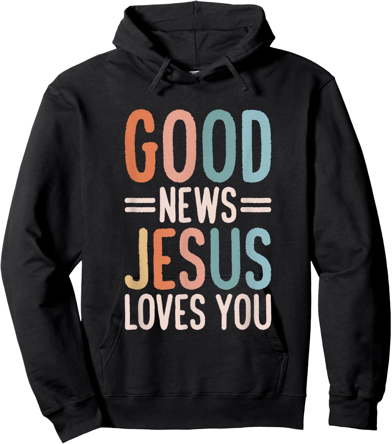 Good News Jesus Loves You Christian Hoodie - Hoodie | Black