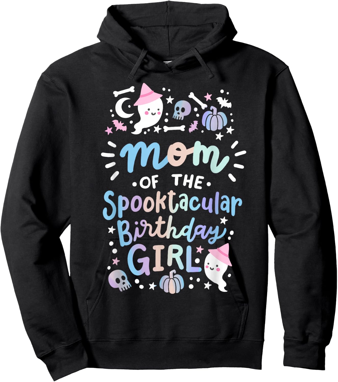 Mom of the Spooktacular Birthday Girl Halloween Family Hoodie - Hoodie | Black