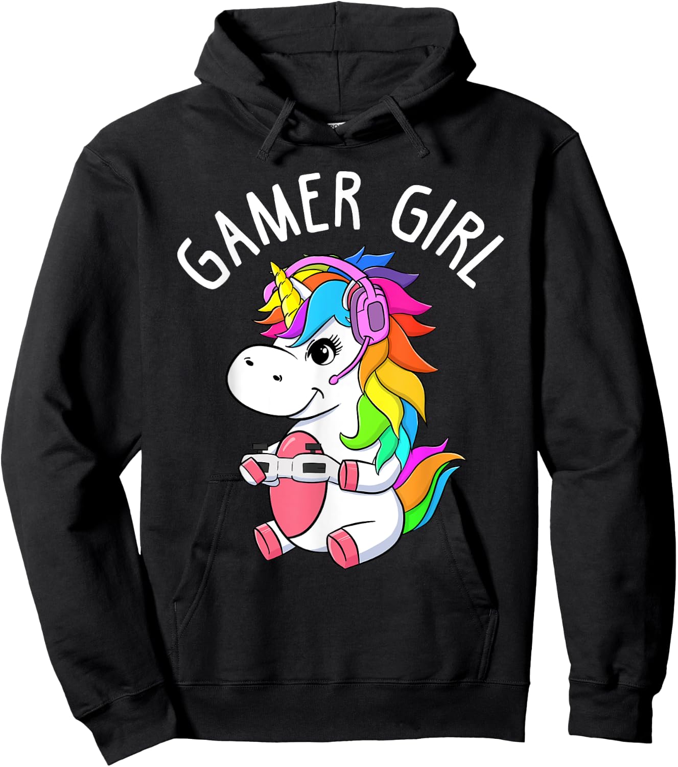 Gamer Girl Gaming Unicorn Cute Video Game Gift Women Girls Hoodie - Hoodie | Black