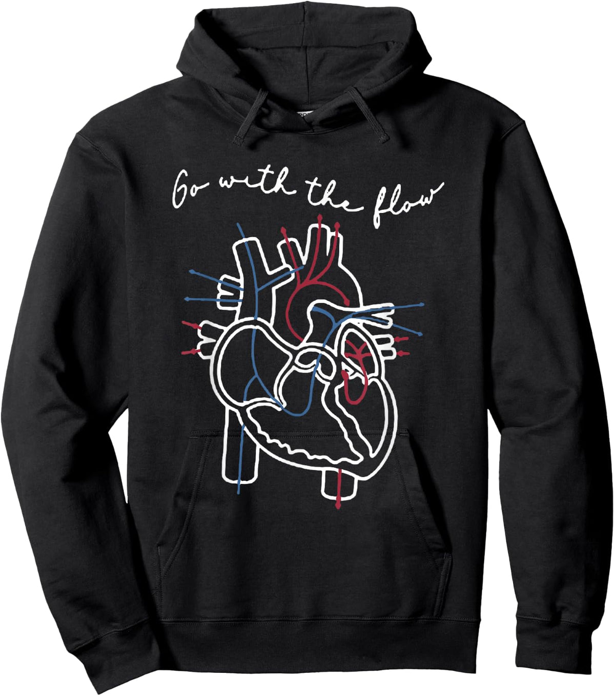 CVICU Cardiac Nurse Anatomy Cardiology Human Heart Flow Hoodie - Hoodie | Black