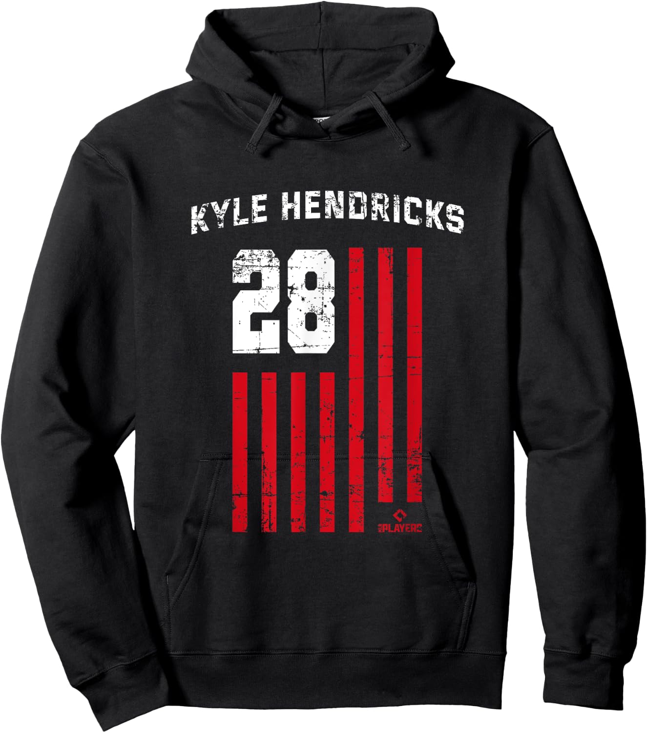 Kyle Hendricks Vintage Flag Chicago Patriotic Baseball Hoodie - Hoodie | Black