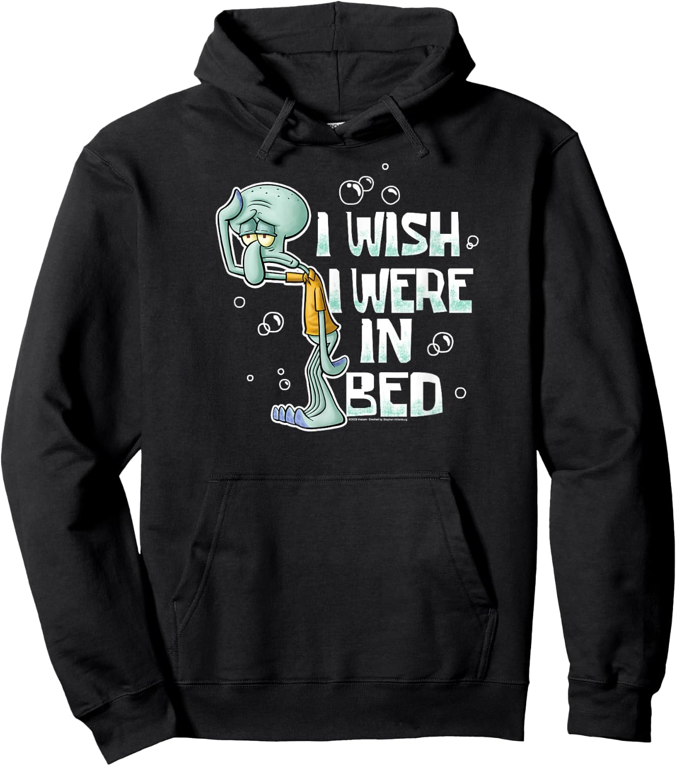 SpongeBob SquarePants - Squidward I Wish I Were In Bed Hoodie - Hoodie | Black