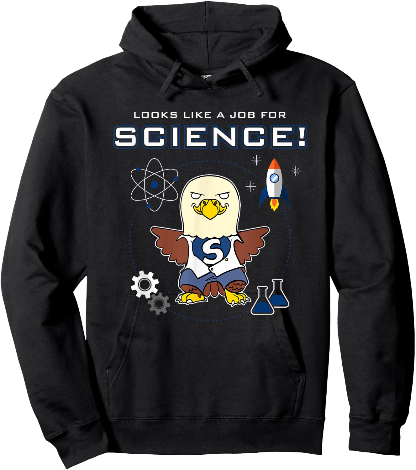 Looks Like A Job For Science Funny Scientist Lab Bald Eagle Hoodie - Hoodie | Black