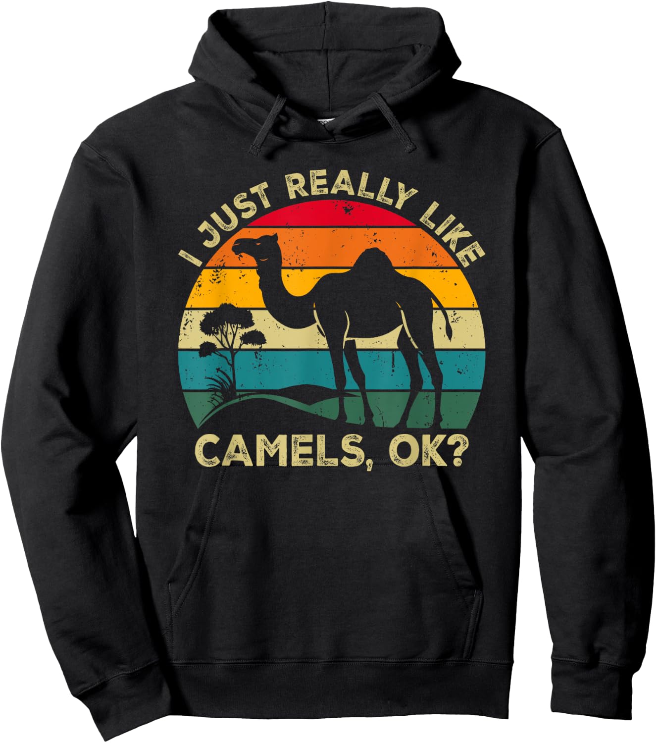 I Just Really Like Camels, OK? Funny Camel Retro Hoodie - Hoodie | Black