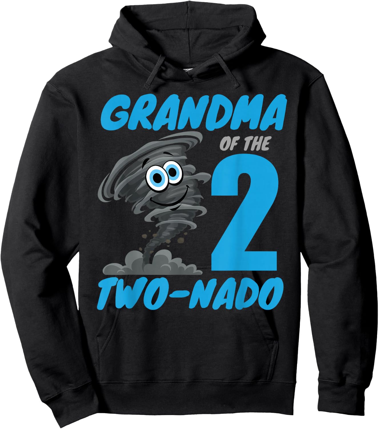 Grandma of The Two-Nado Storm TorNado 2nd Two Birthday Boy Hoodie - Hoodie | Black