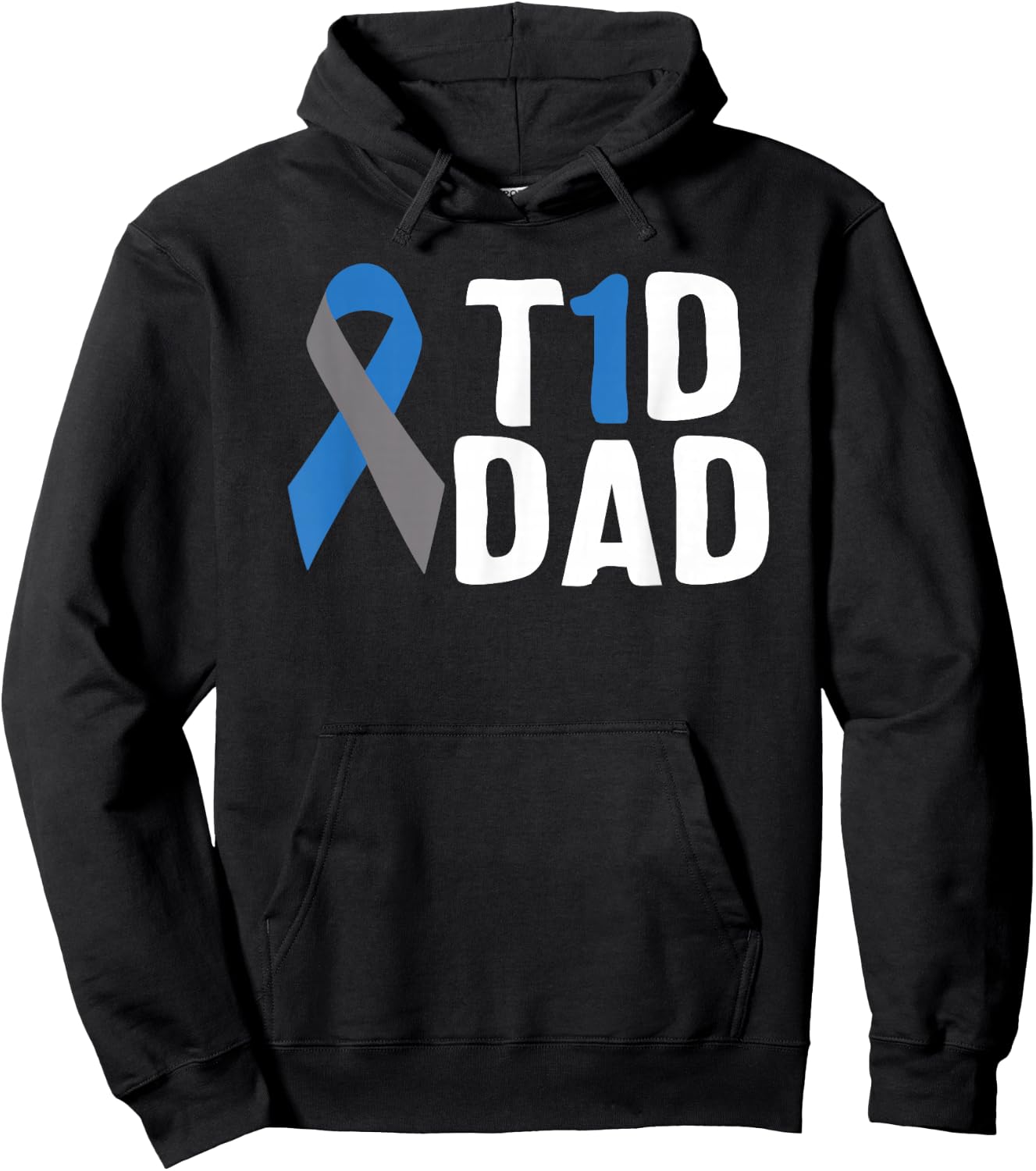 T1D Dad Diabetes Awareness Type 1 Insulin Pancreas Hoodie - Hoodie | Black