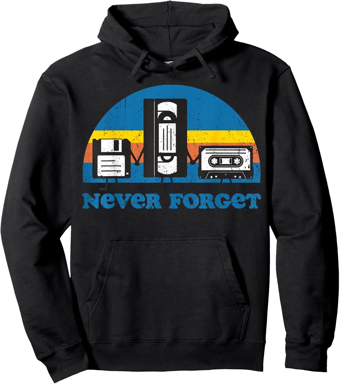 Never Forget Cassette Tape VHS Gamer Old School Hoodie - Hoodie | Black