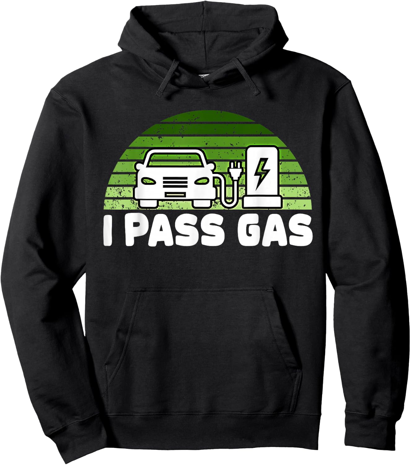 Funny Electric Car I Pass Gas EV Driver Design Eco Vehicle Hoodie - Hoodie | Black