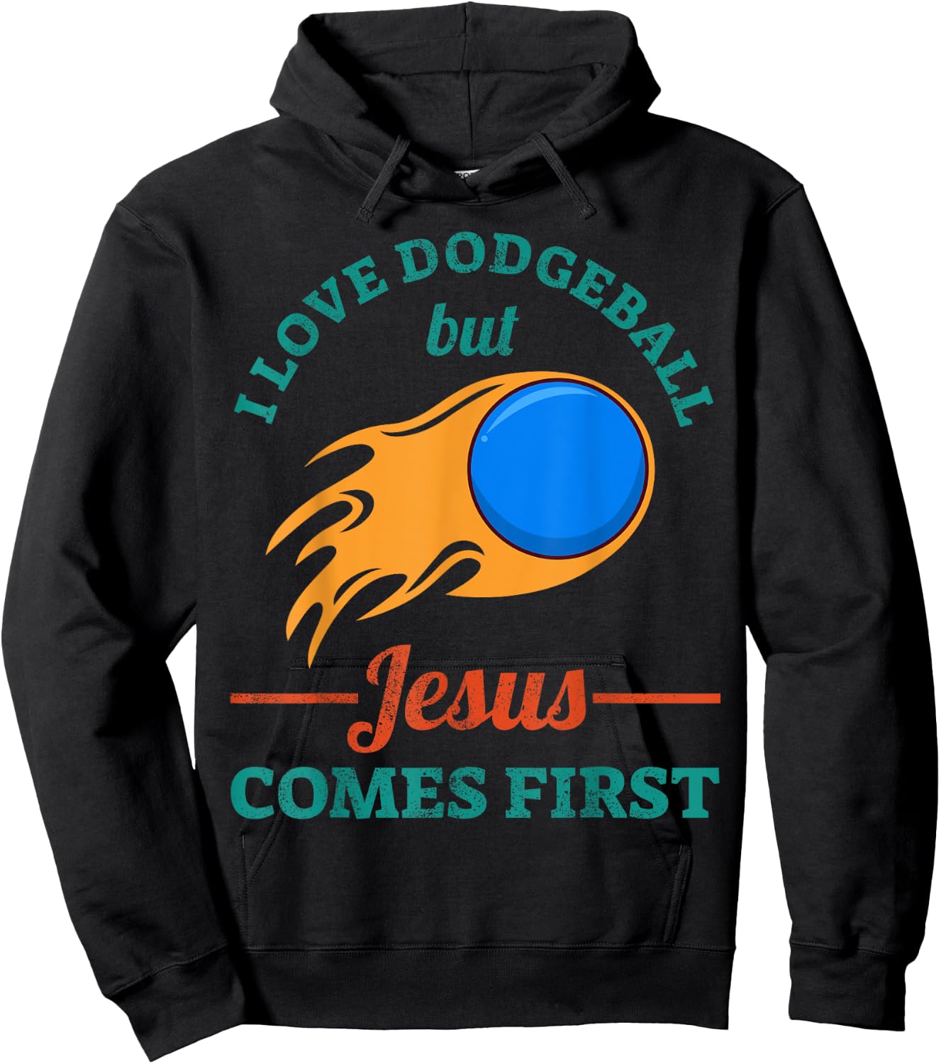 I Love Dodgeball But Jesus Comes First Hoodie - Hoodie | Black