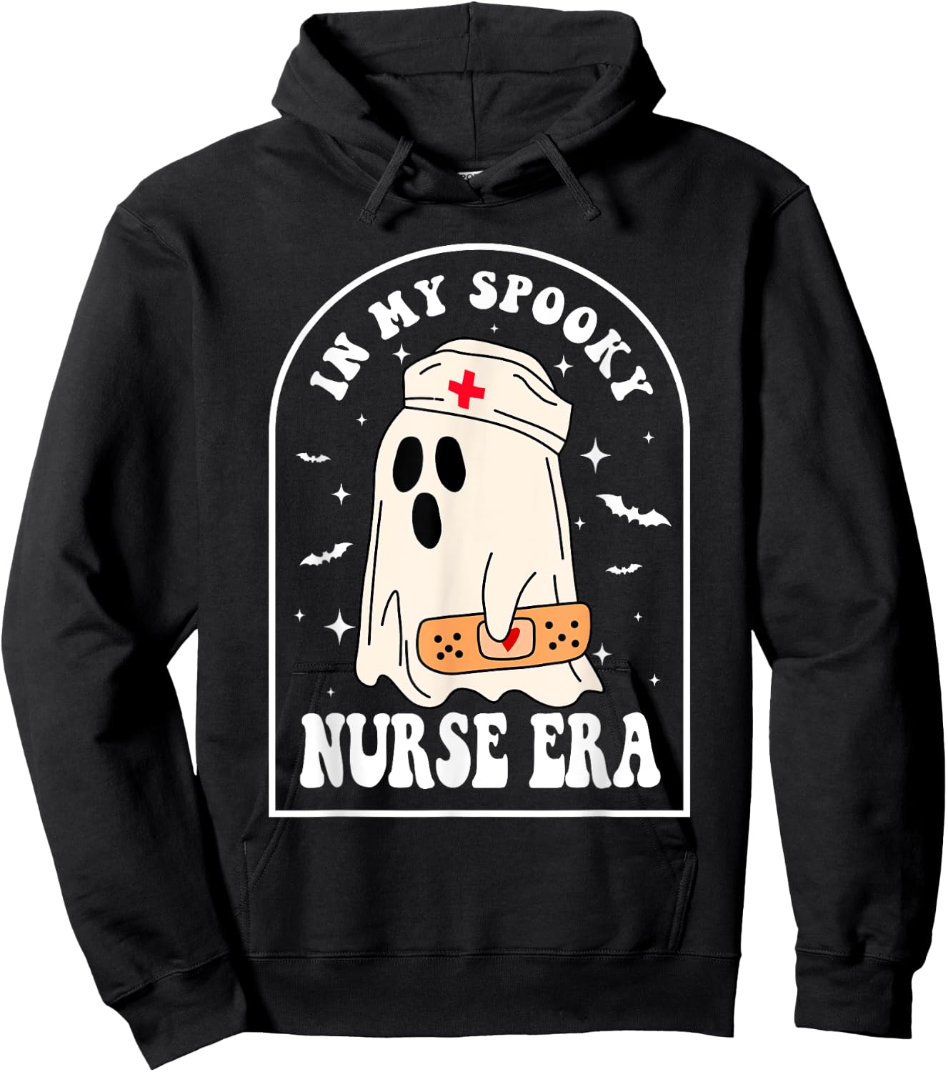 In My Spooky Nurse Era Ghost Vintage Halloween Outfits Hoodie - Hoodie | Black