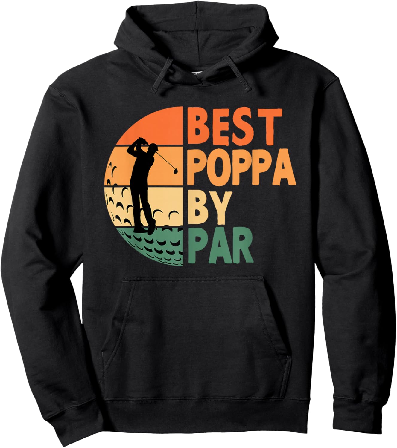 Best Poppa By Par Golfing Funny Golf Golfer Hoodie - Hoodie | Black