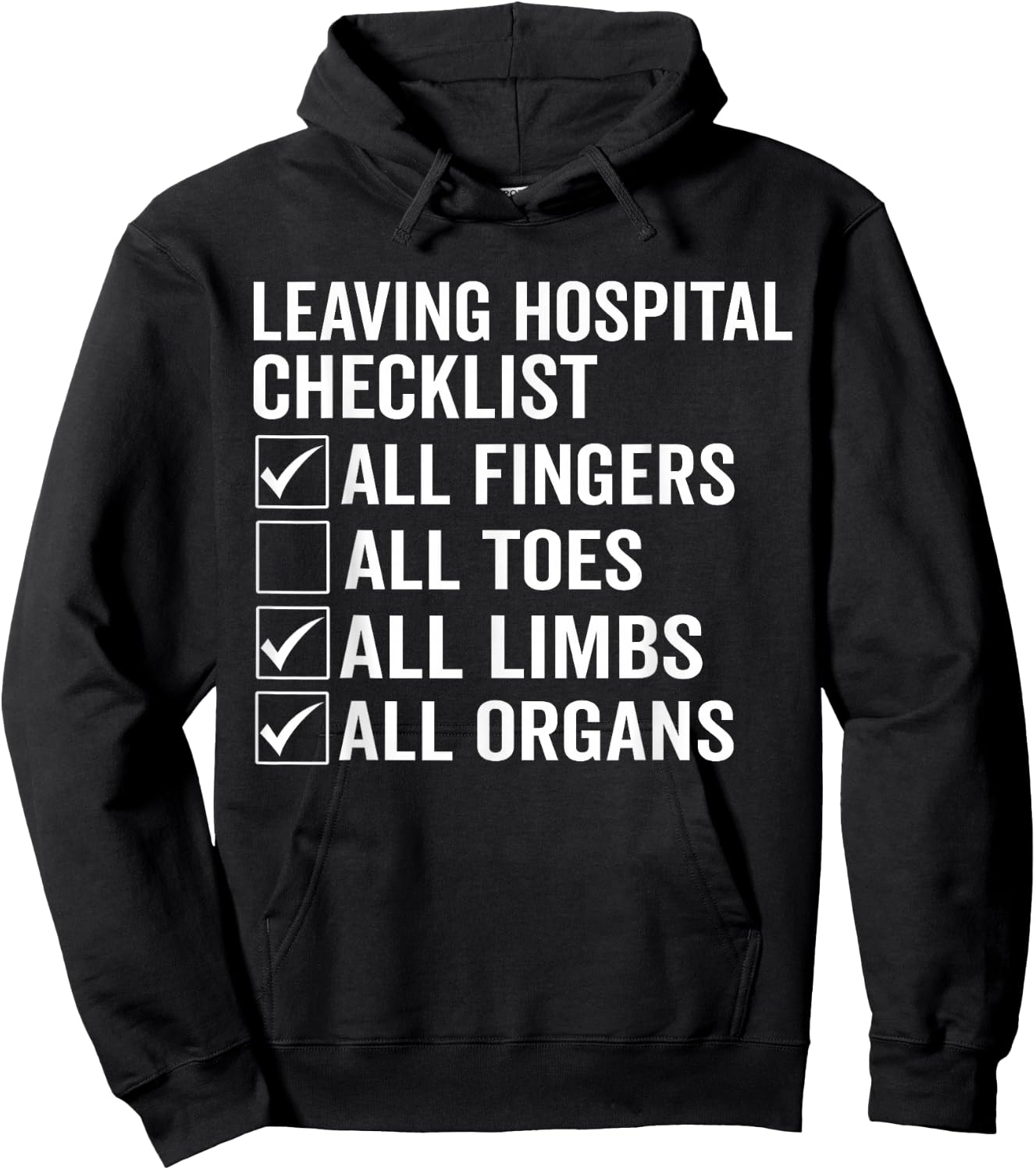 Toe Amputee Funny Humor Toe Amputation Hoodie - Hoodie | Black