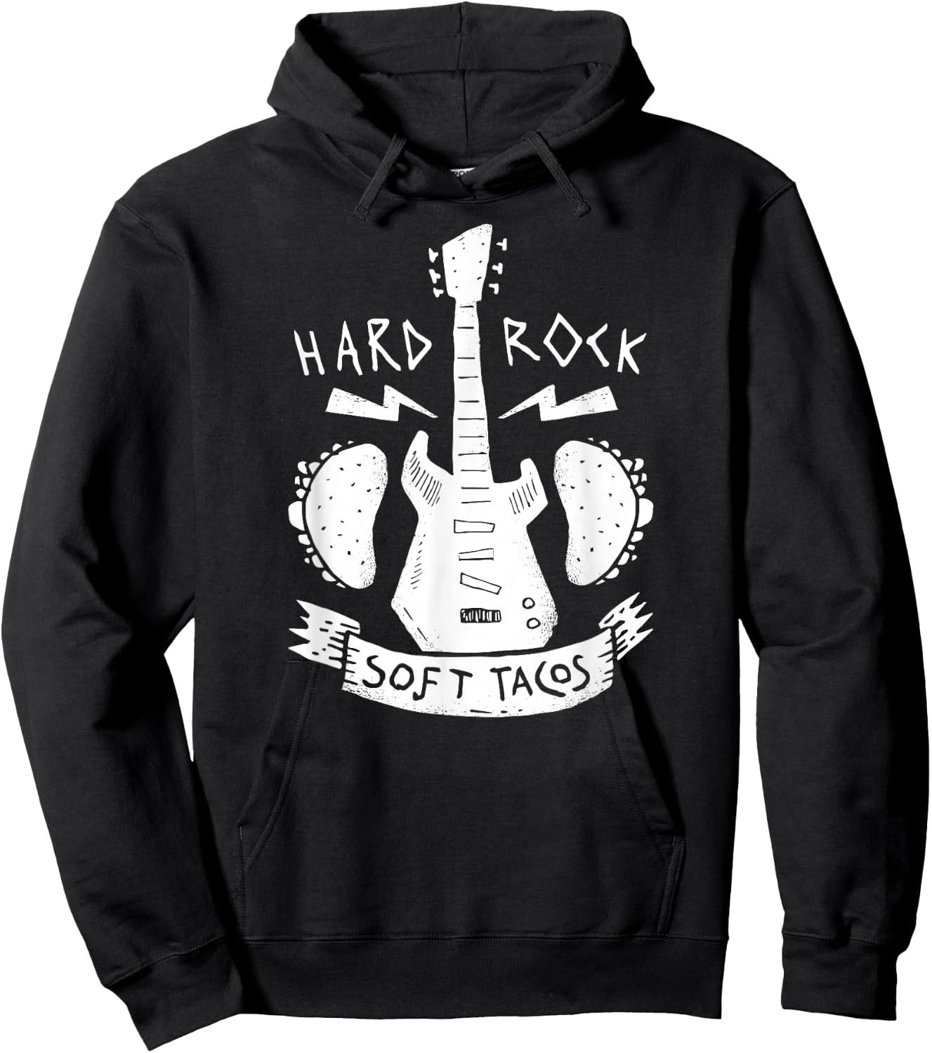 Rock & Roll Music Guitar Hard Rock Mexican Food Soft Tacos Hoodie - Hoodie | Black