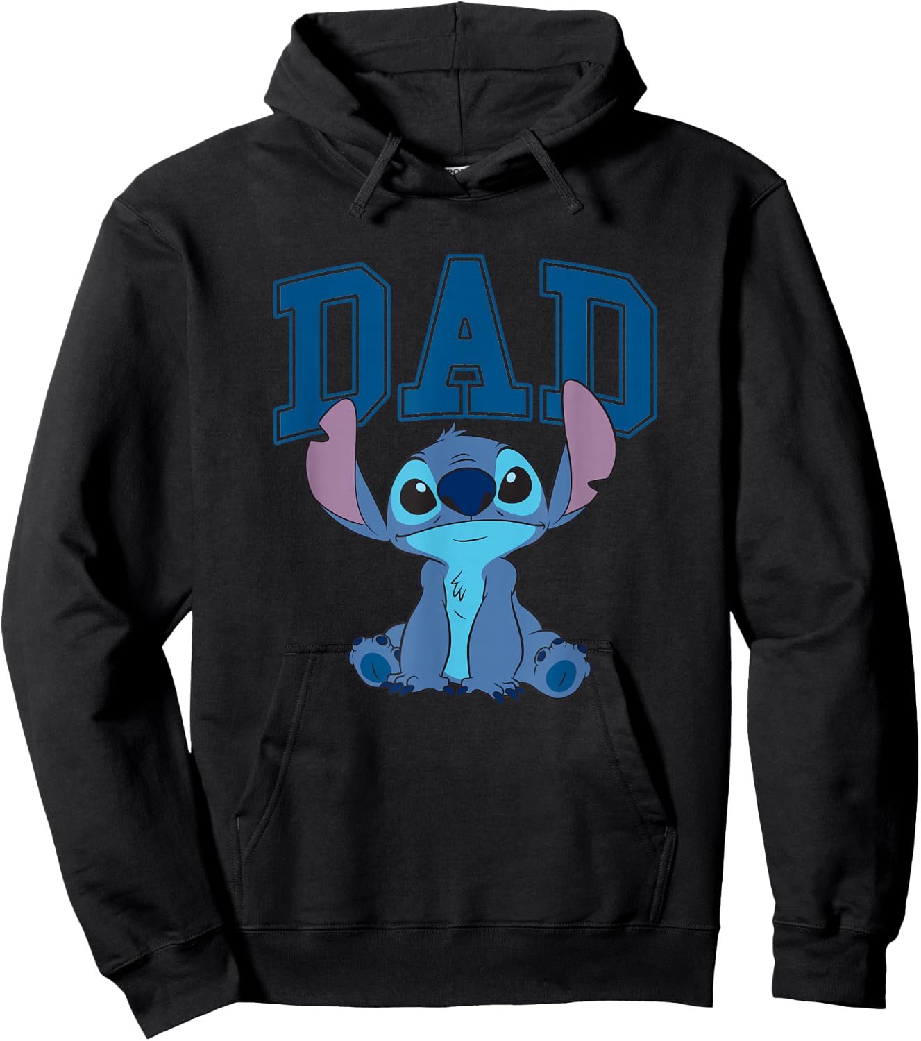 Disney Lilo & Stitch Vintage Dad Cool Stitch Collegiate Logo Hoodie - Hoodie | Black