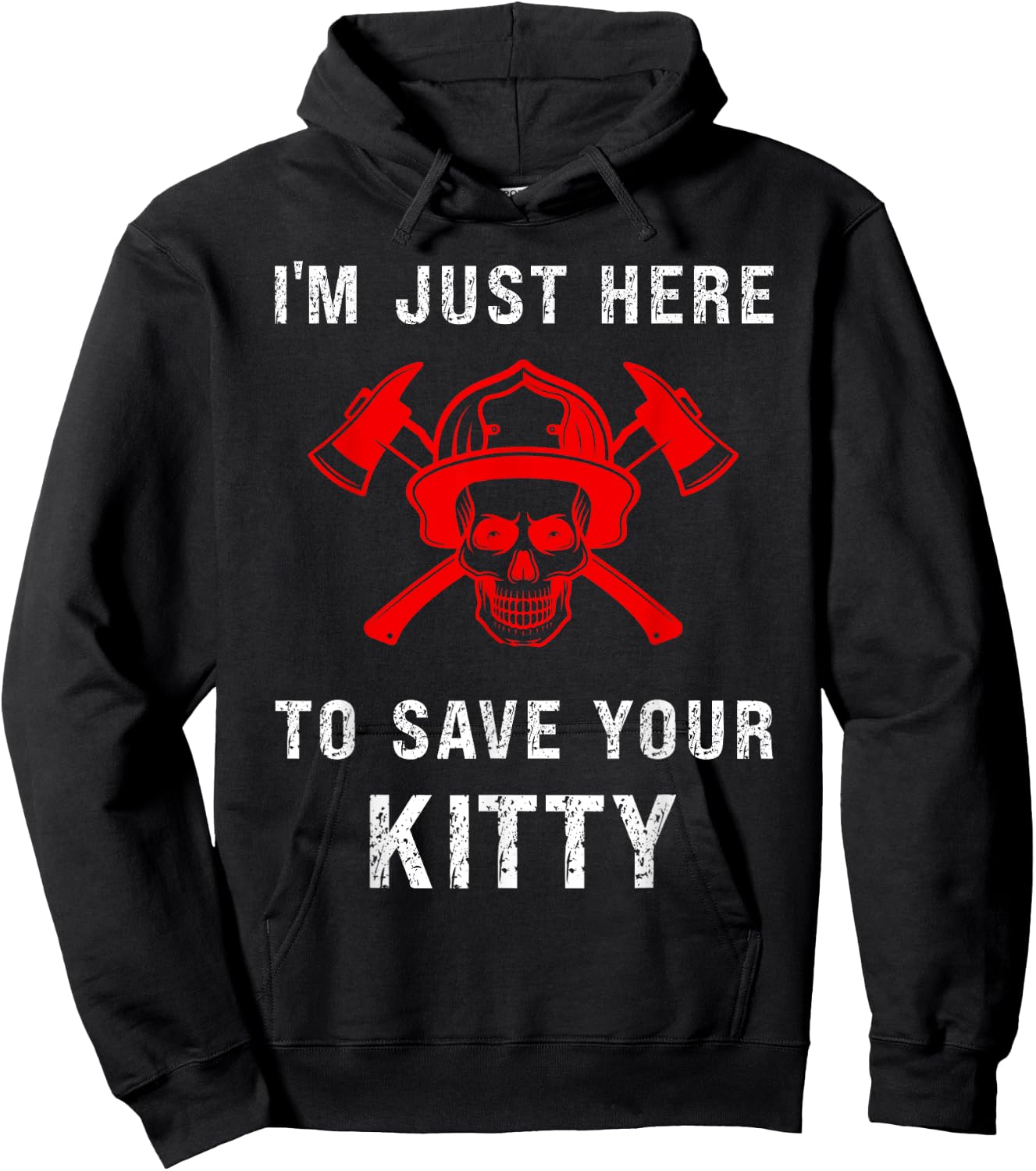 Firefighter Shirt Funny Save Your Kitty Gag Fireman Hoodie - Hoodie | Black