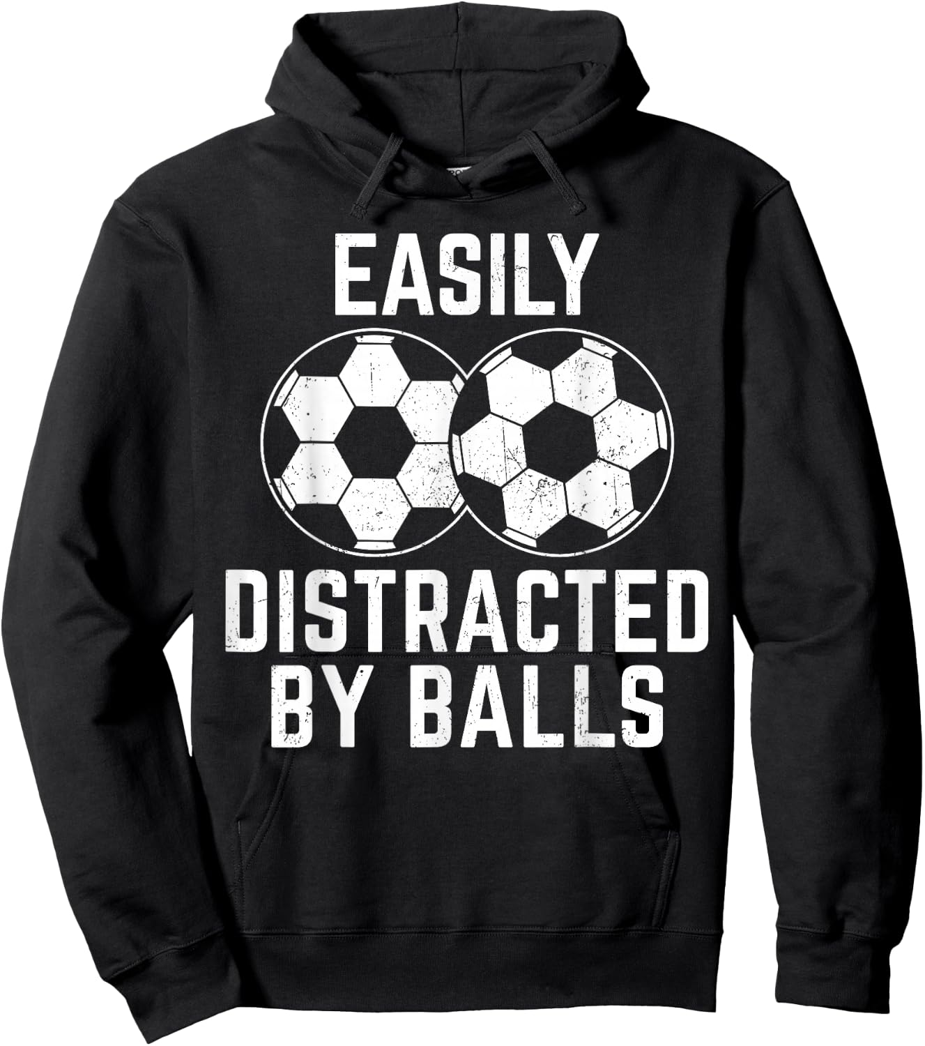Easily Distracted by Balls Funny Soccer Ball Soccer Player Hoodie - Hoodie | Black