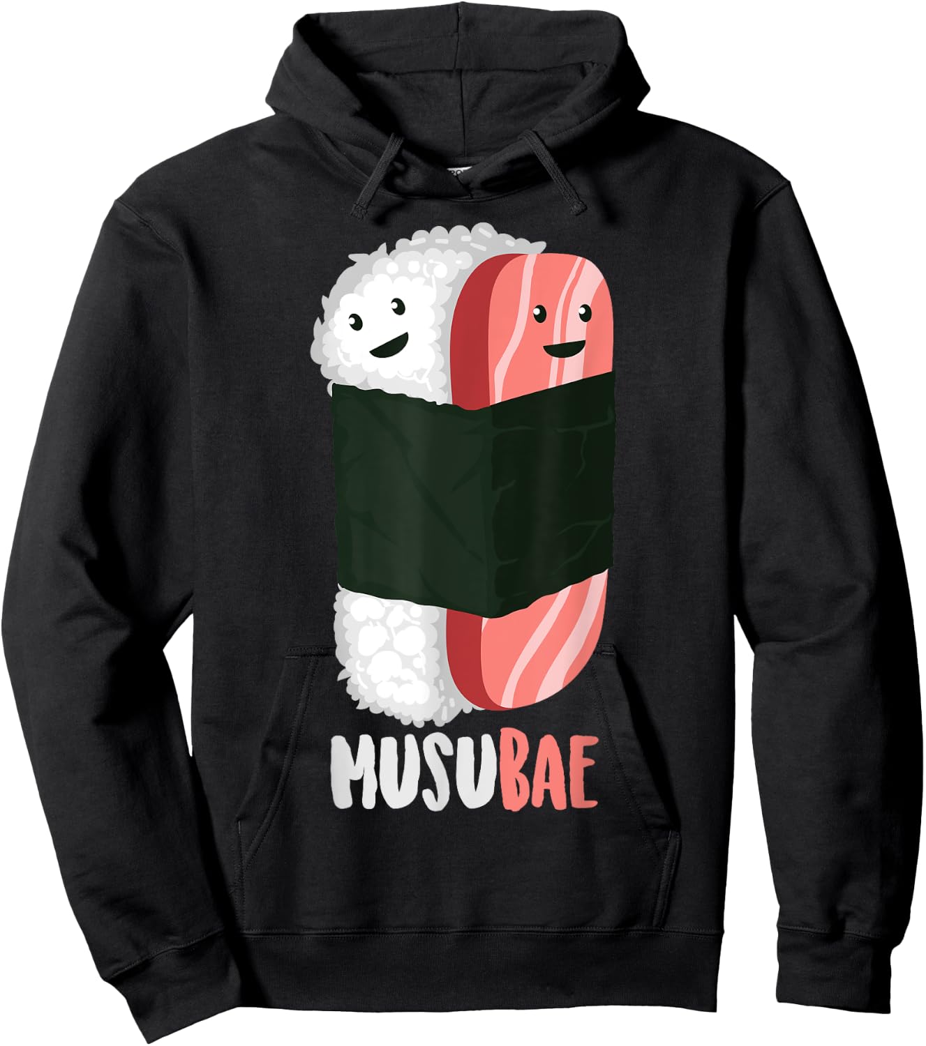 Cute Musubae | Funny Musubi Bae Hawaiian Food Fan Eater Gift Hoodie - Hoodie | Black